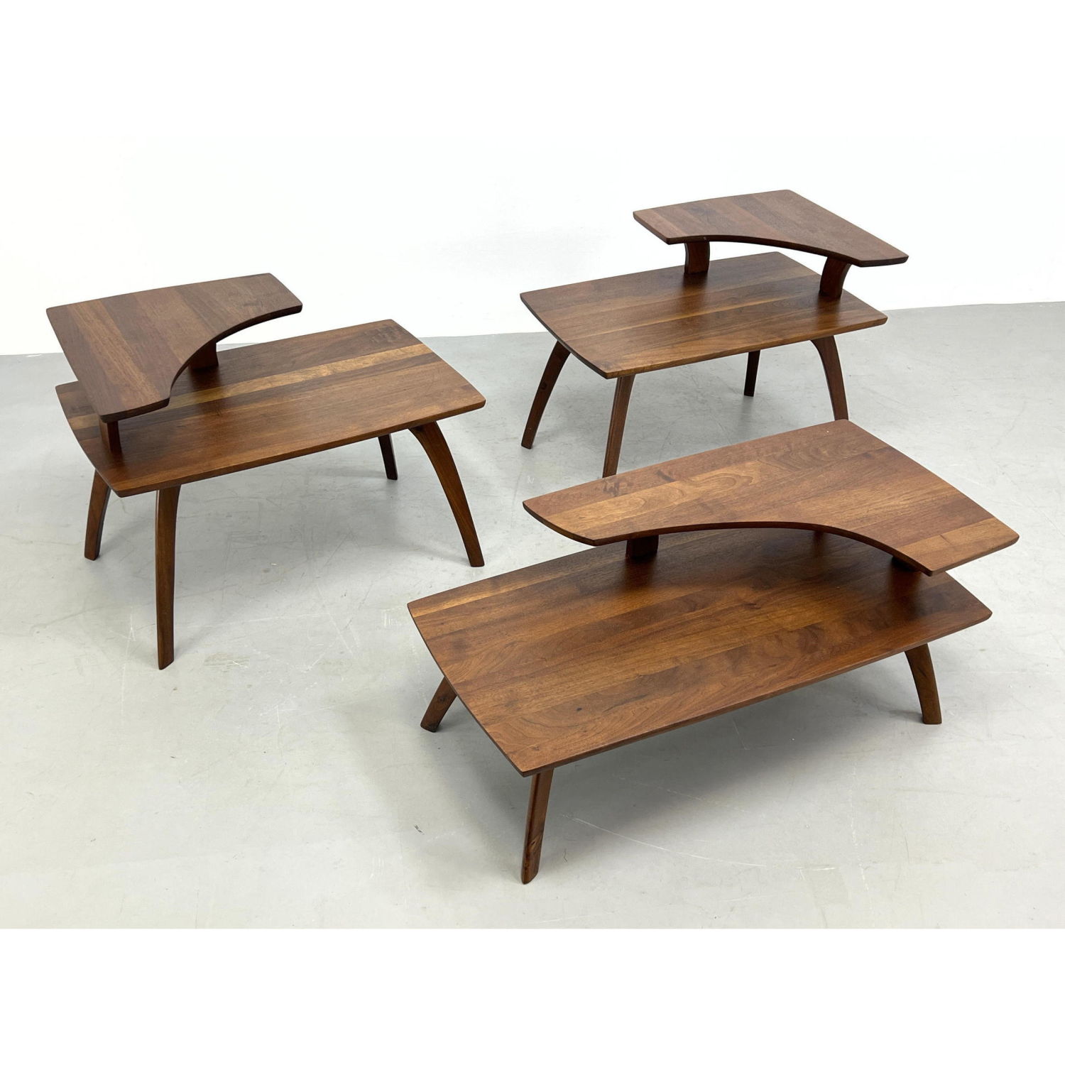 3 pc Carl Bissman Walnut Tables  2ba851