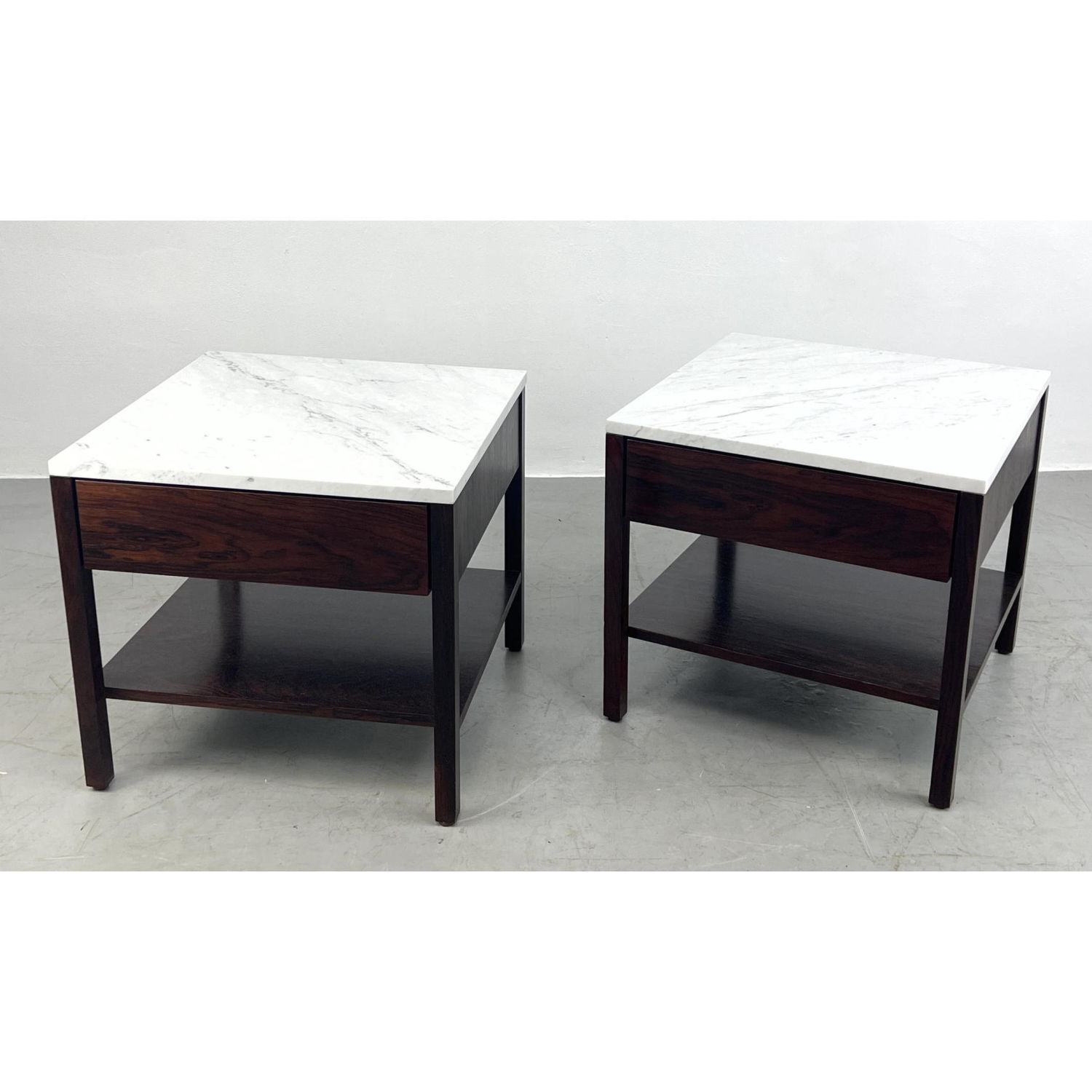 Pair of Florence Knoll tables marble 2ba854