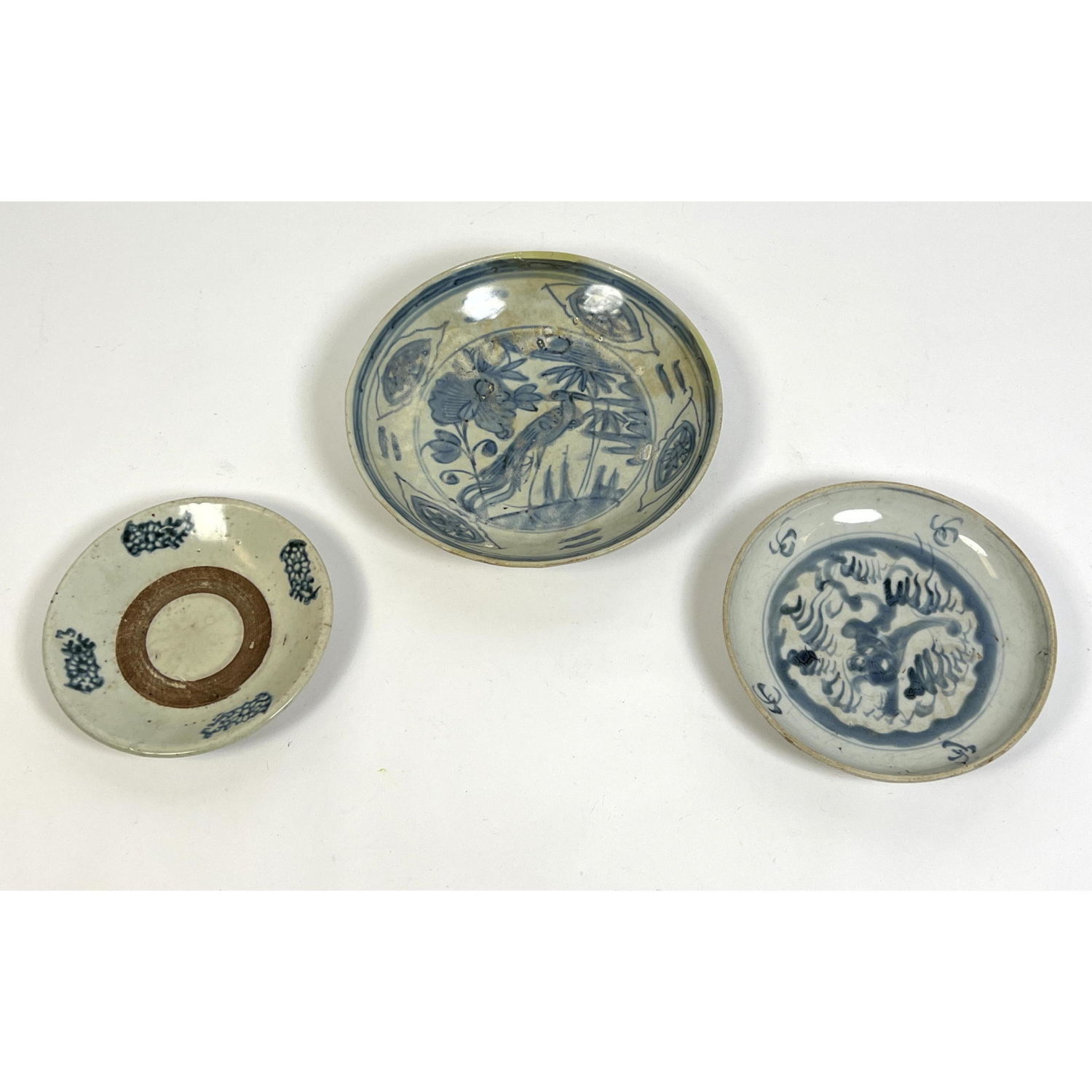 3pcs Chinese Ming blue decorated  2bab38