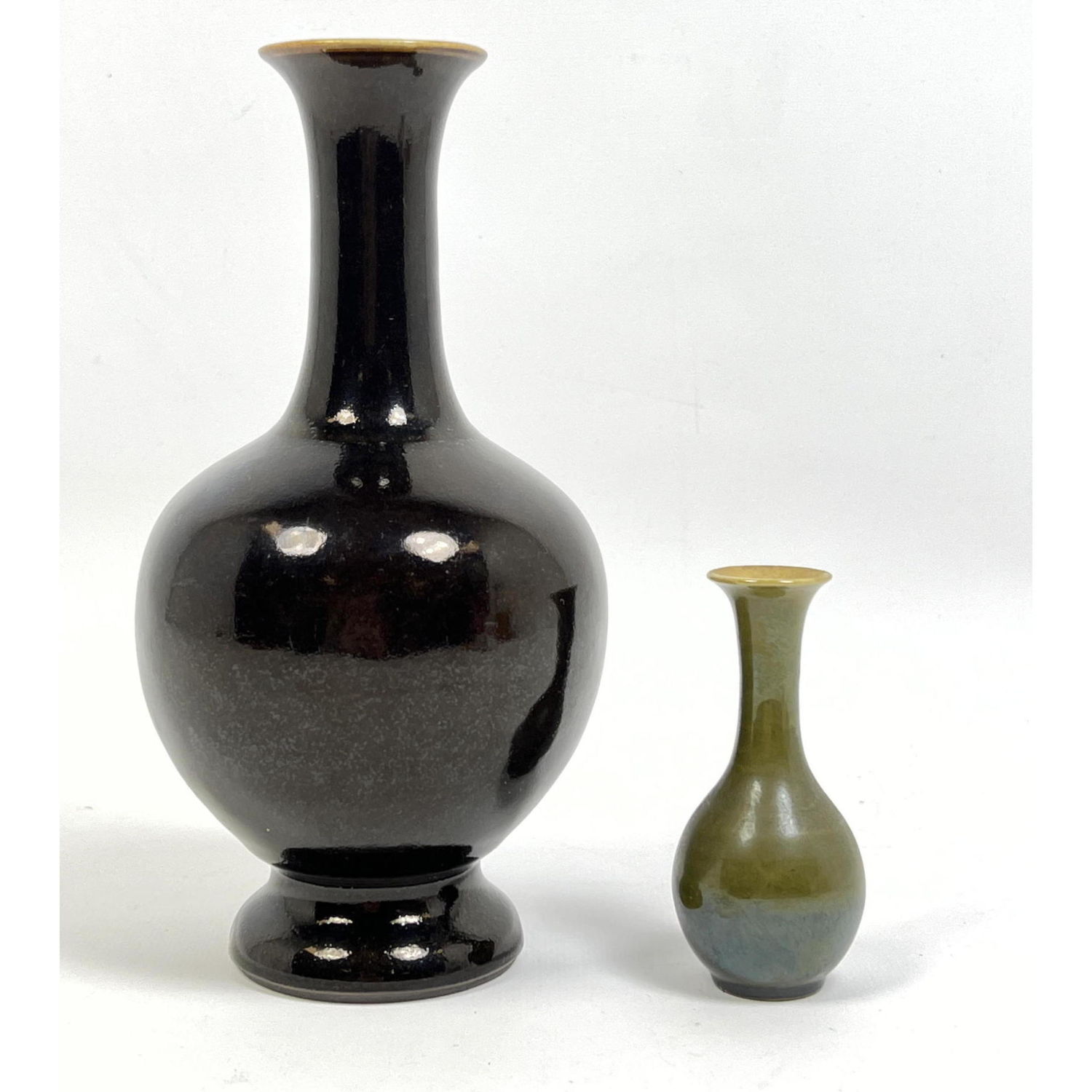 2pc Chinese Glazed Vases Long 2baba3