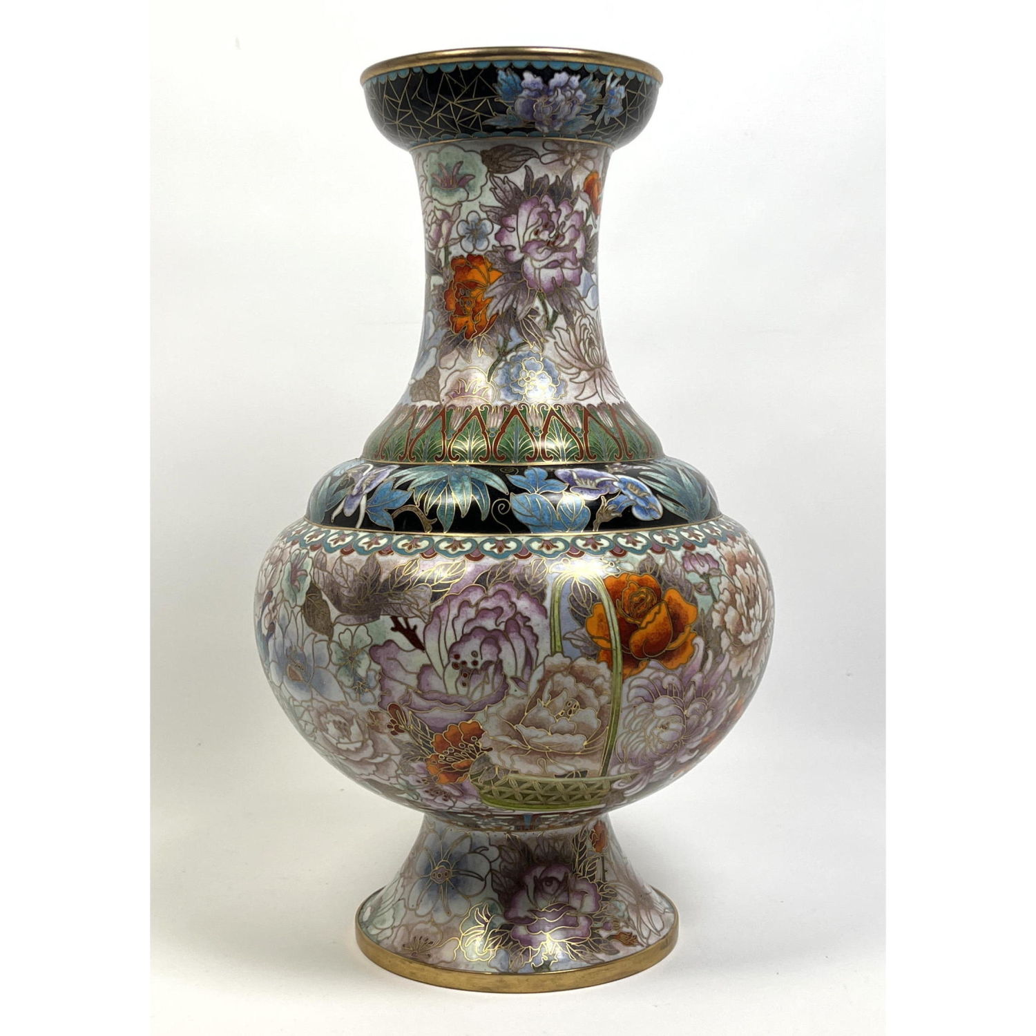15" Tall Cloisonne Enamel Vase,