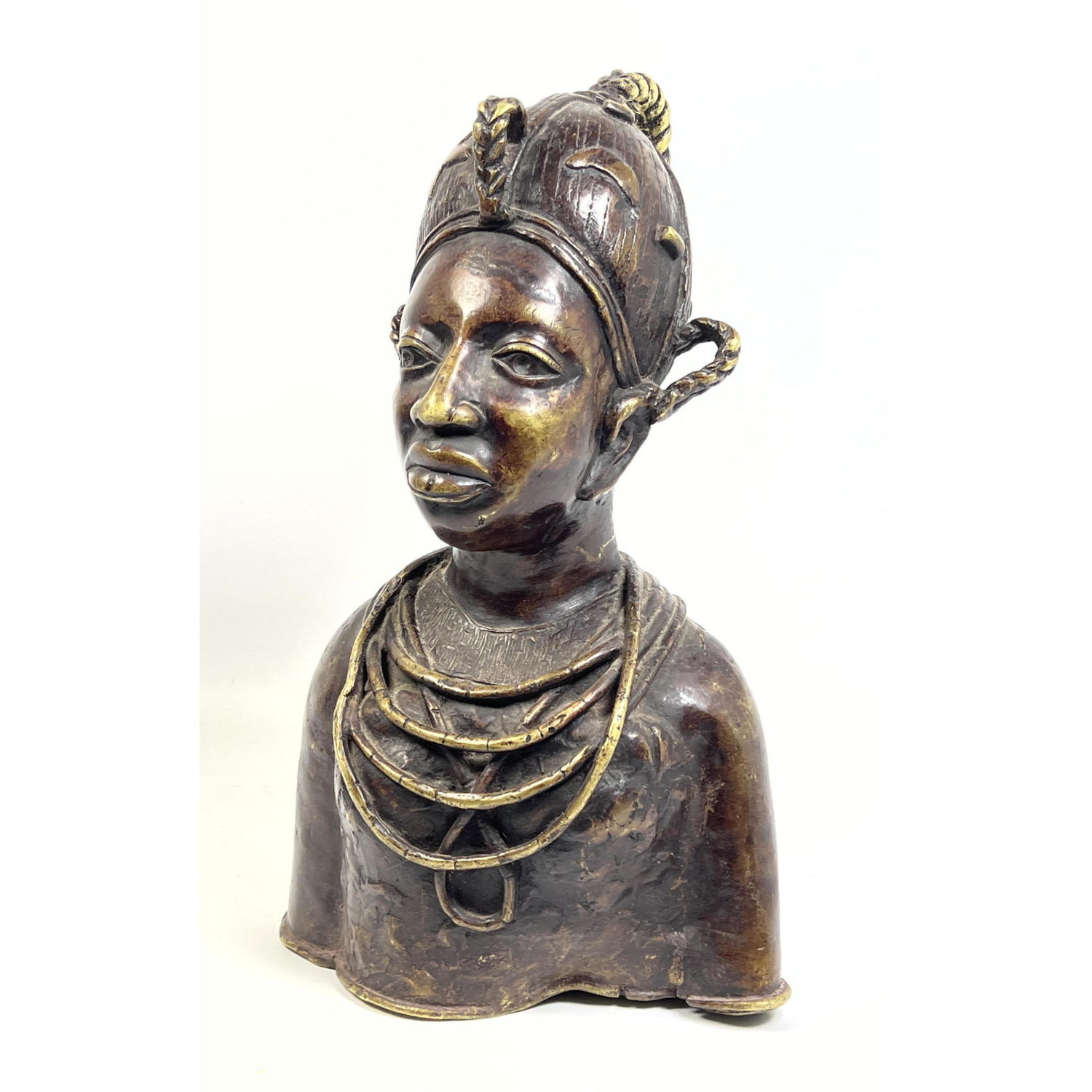 Benin style Bronze Portrait Bust