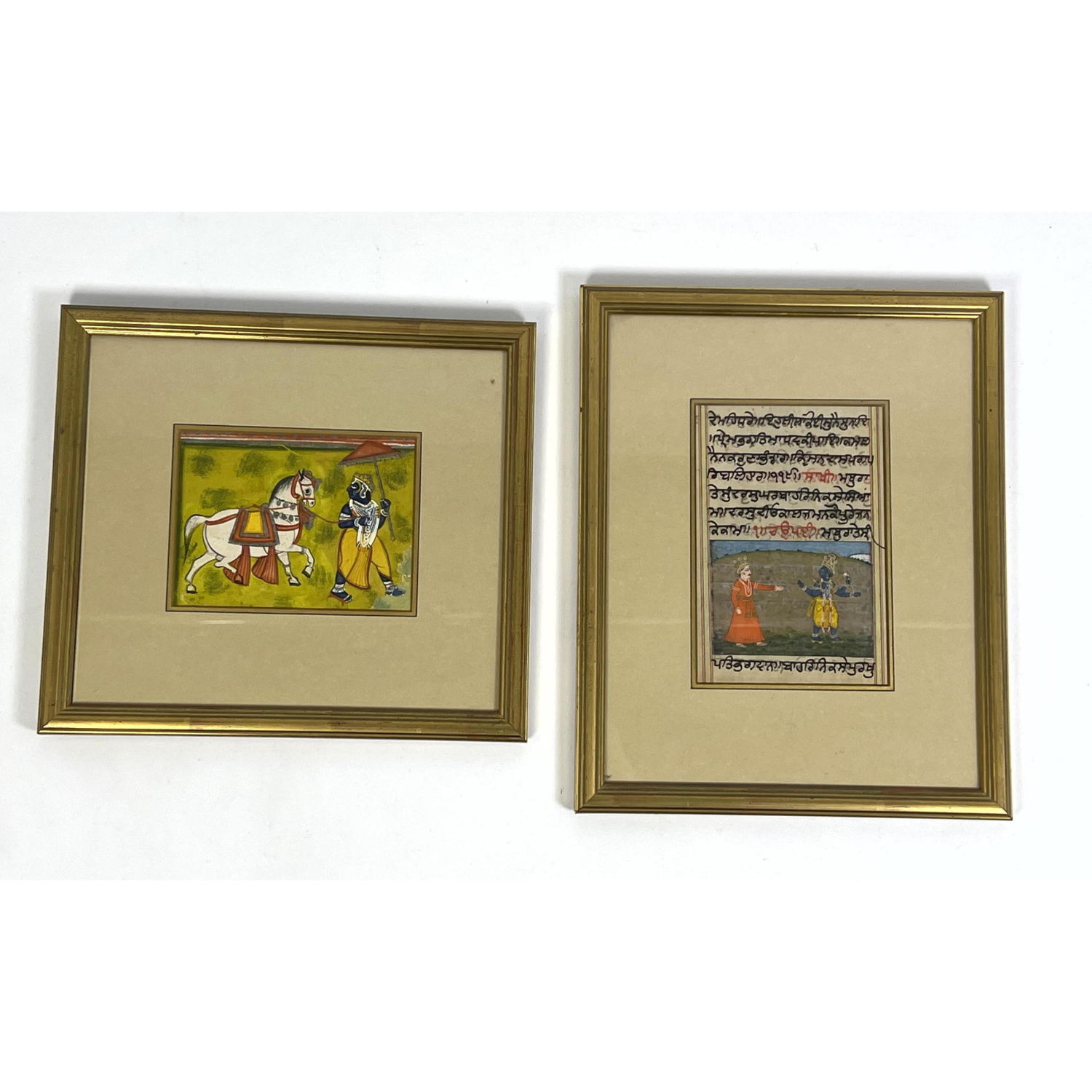 2pc Hand Painted Persian Drawings  2babed