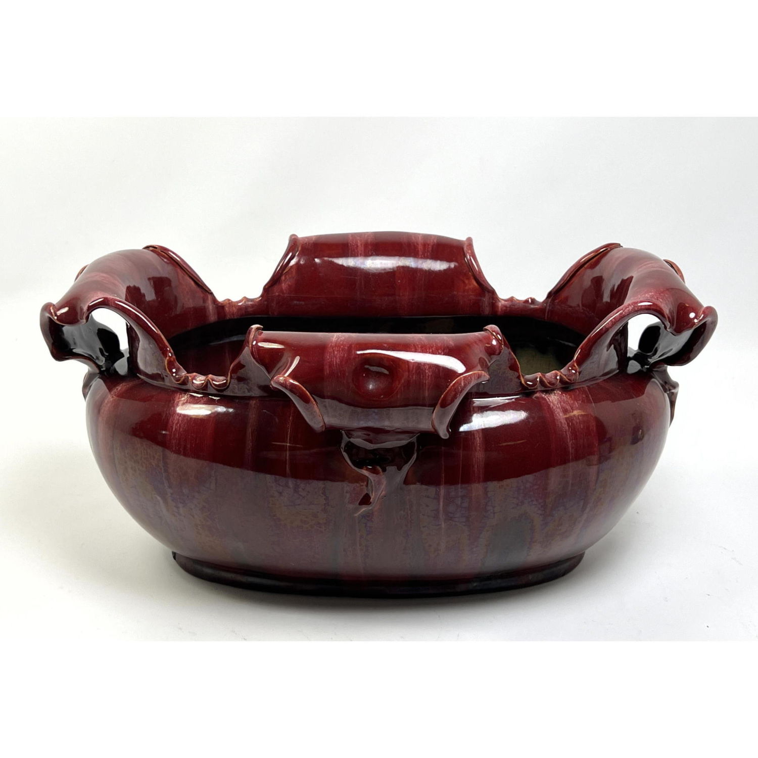 Red Glazed Art Pottery Bowl Austrian 2bac08