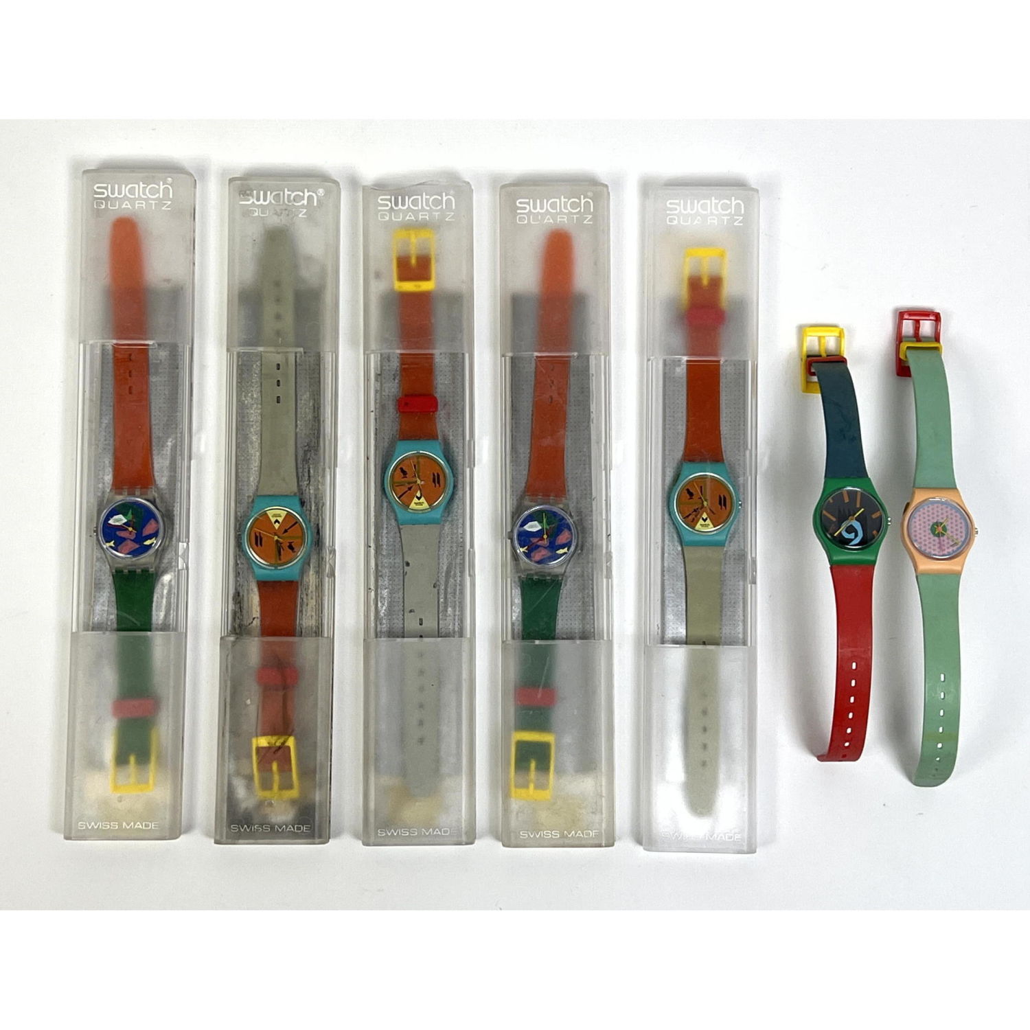 7pcs Vintage 1980's Womens Swatch