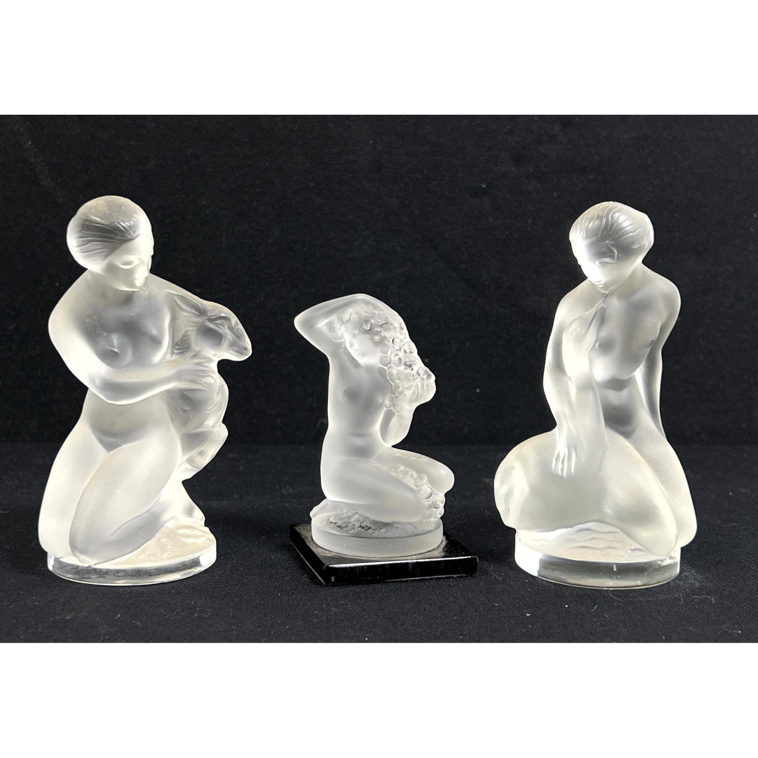 3pc French Frosted Crystal Figures  2bac81