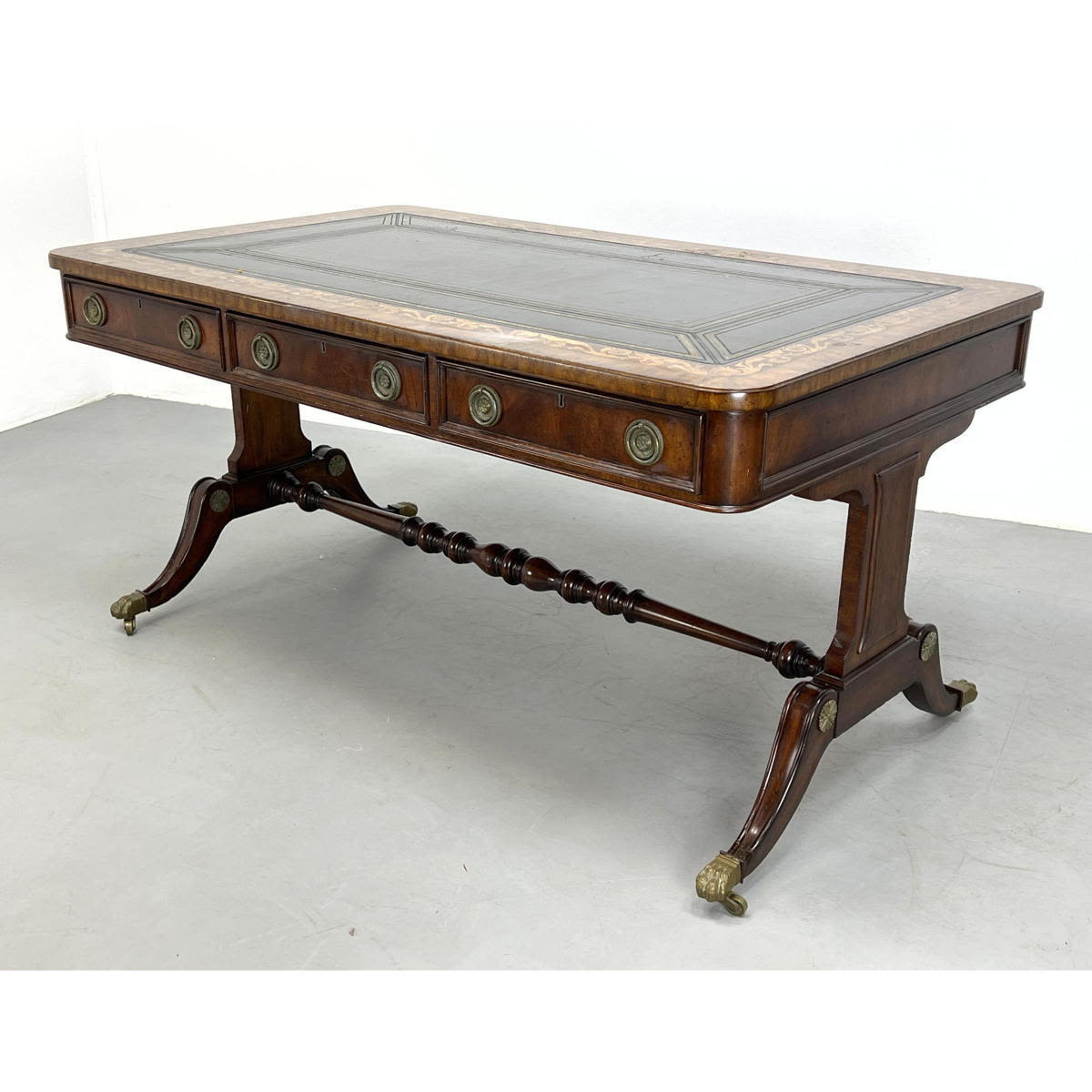 MAITLAND SMITH Leather Top Desk. Foliate