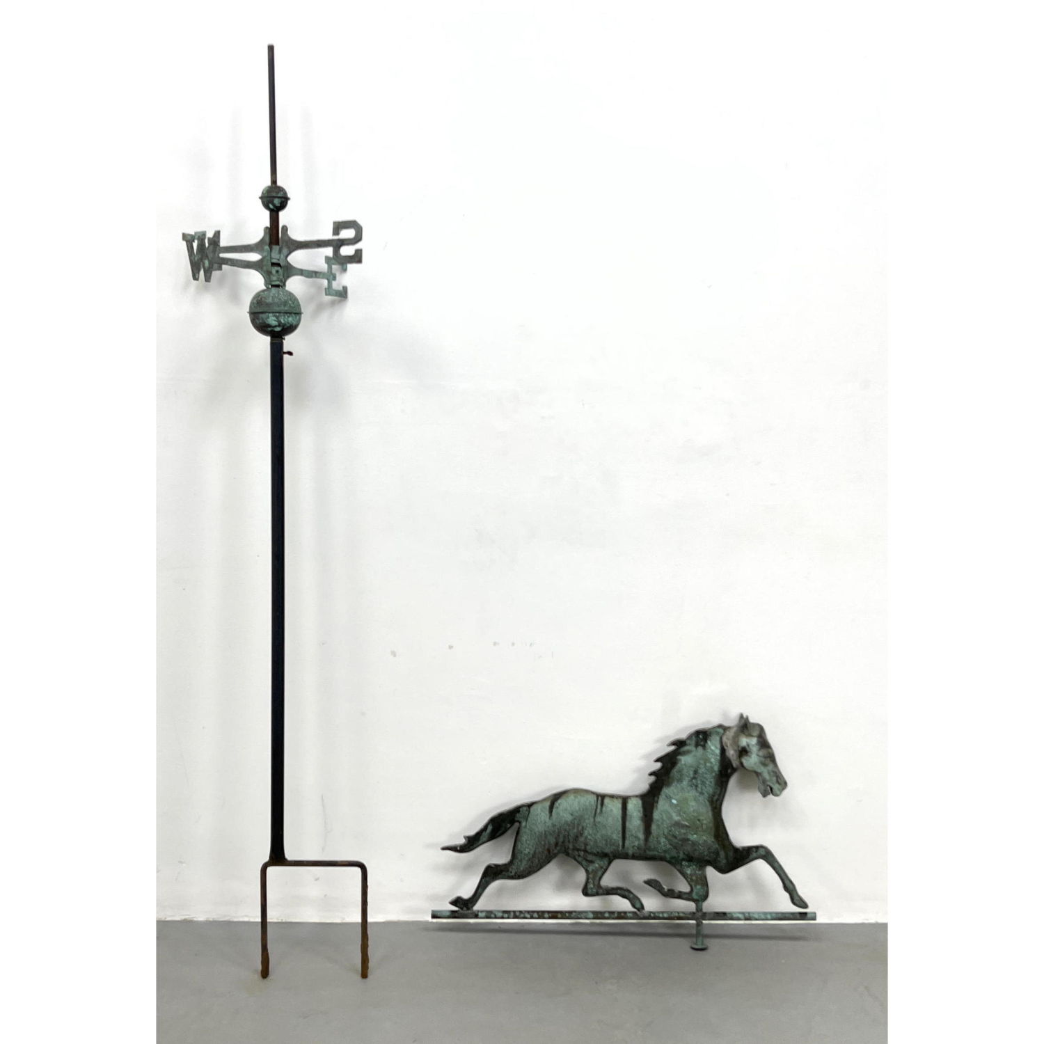 Copper Running Horse Weathervane.