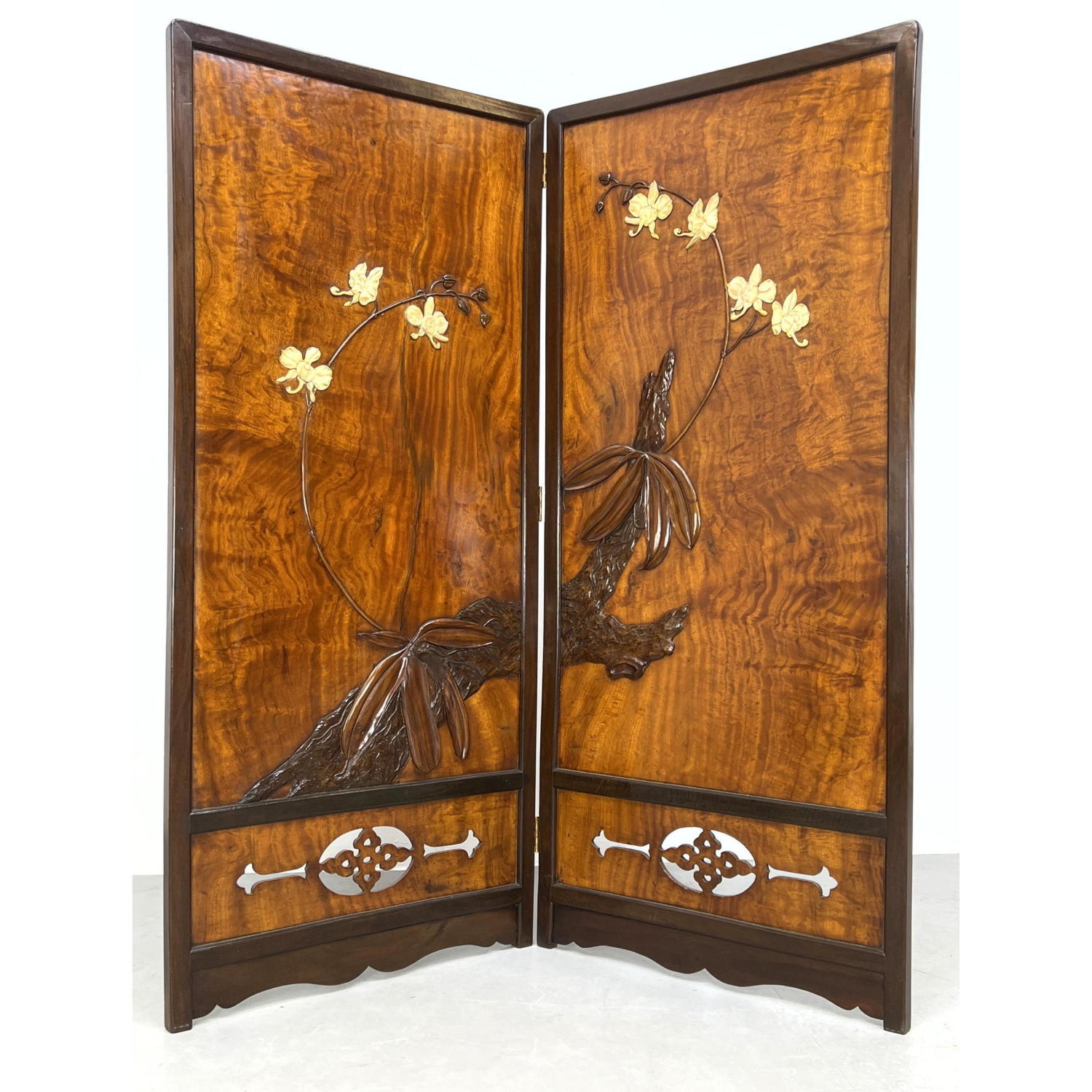 Asian Two Panel Screen Room Divider.