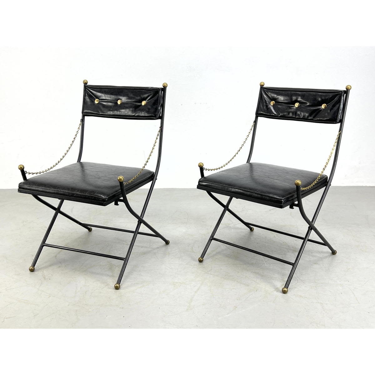 Pr Iron campaign chairs with brass