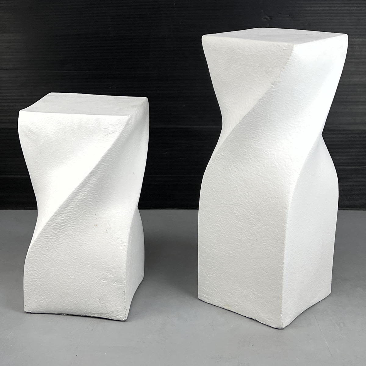 Pr white twisted pedestals Painted 2bae65