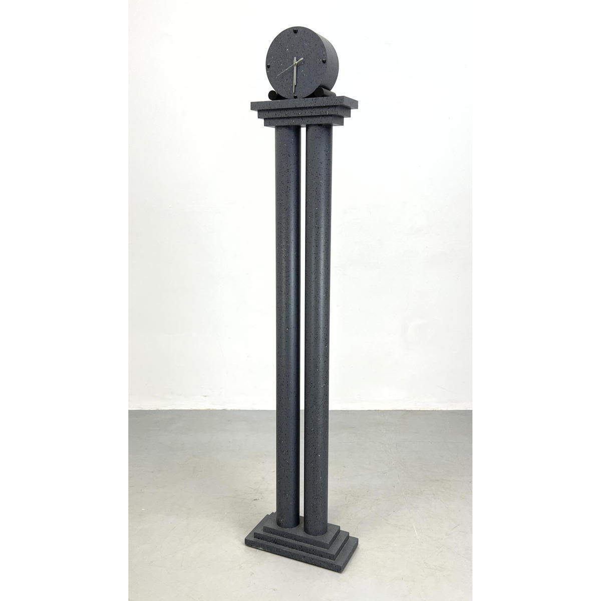 Memphis style tall column clock.