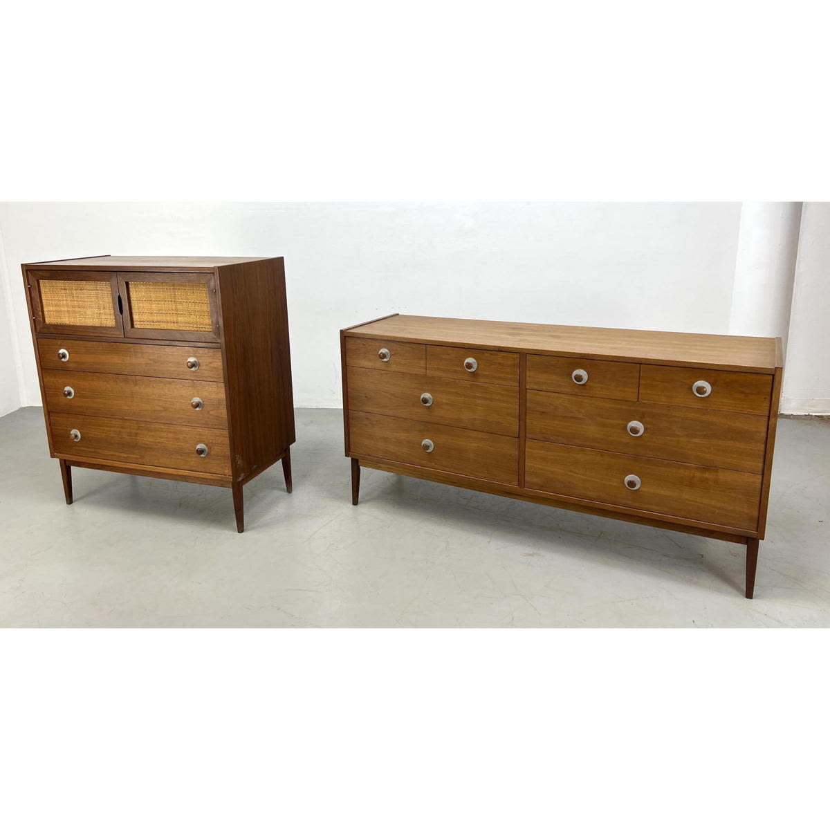 American Modern Walnut Chests  2baea9