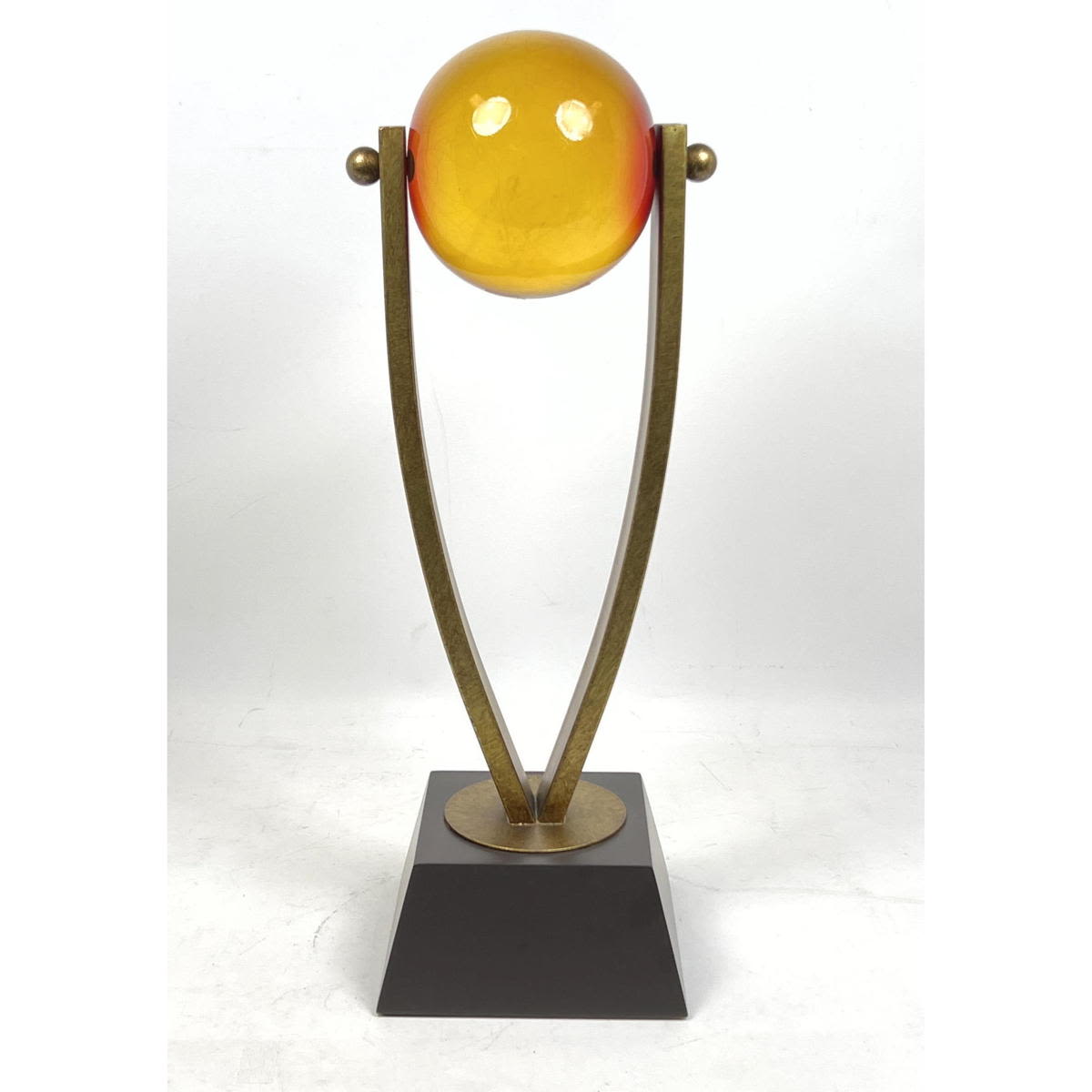 VAN TEAL Amber Lucite Ball Modernist