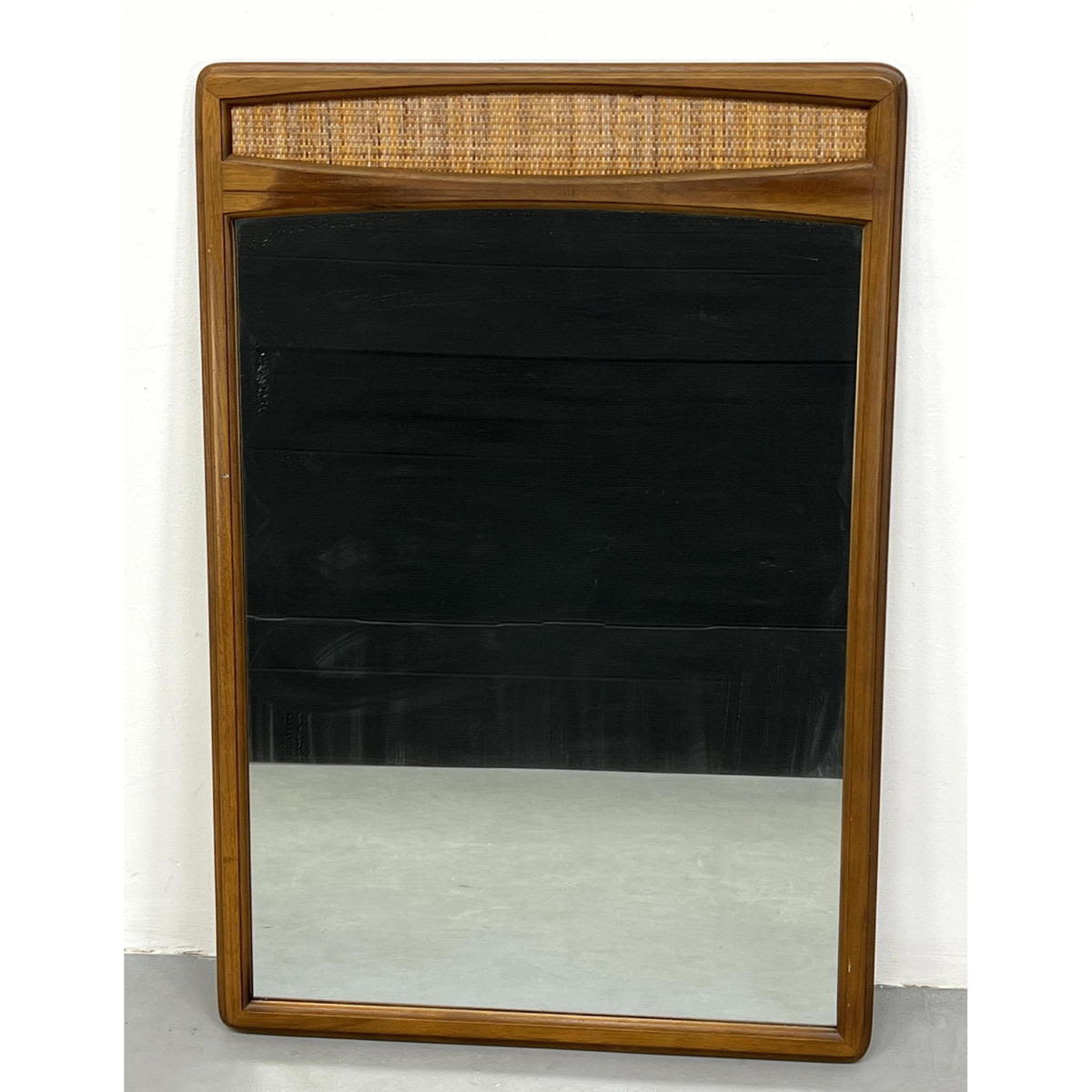 Modernist Wood Frame Wall Mirror.