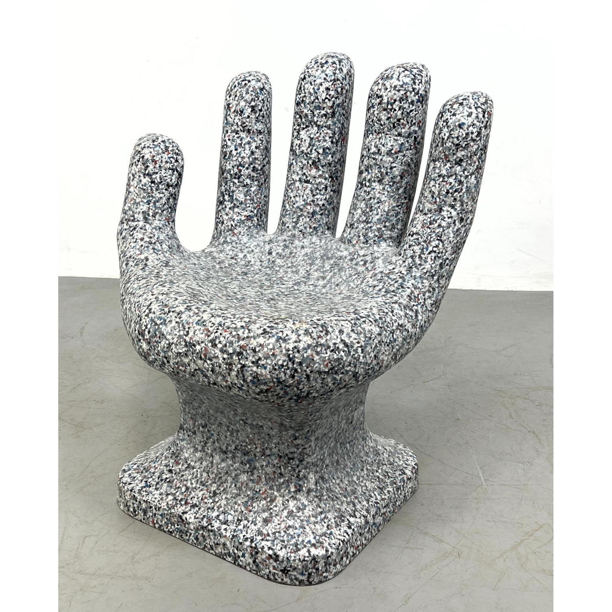 Molded Plastic Hand Chair. Mottled