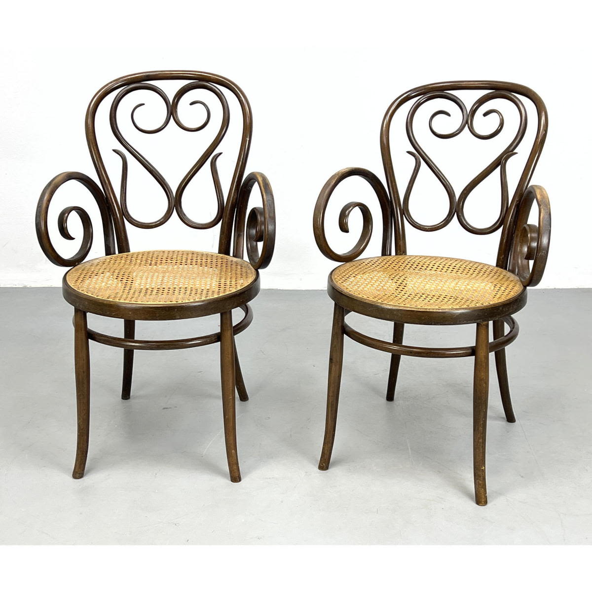 Pair Thonet Style Bentwood and
