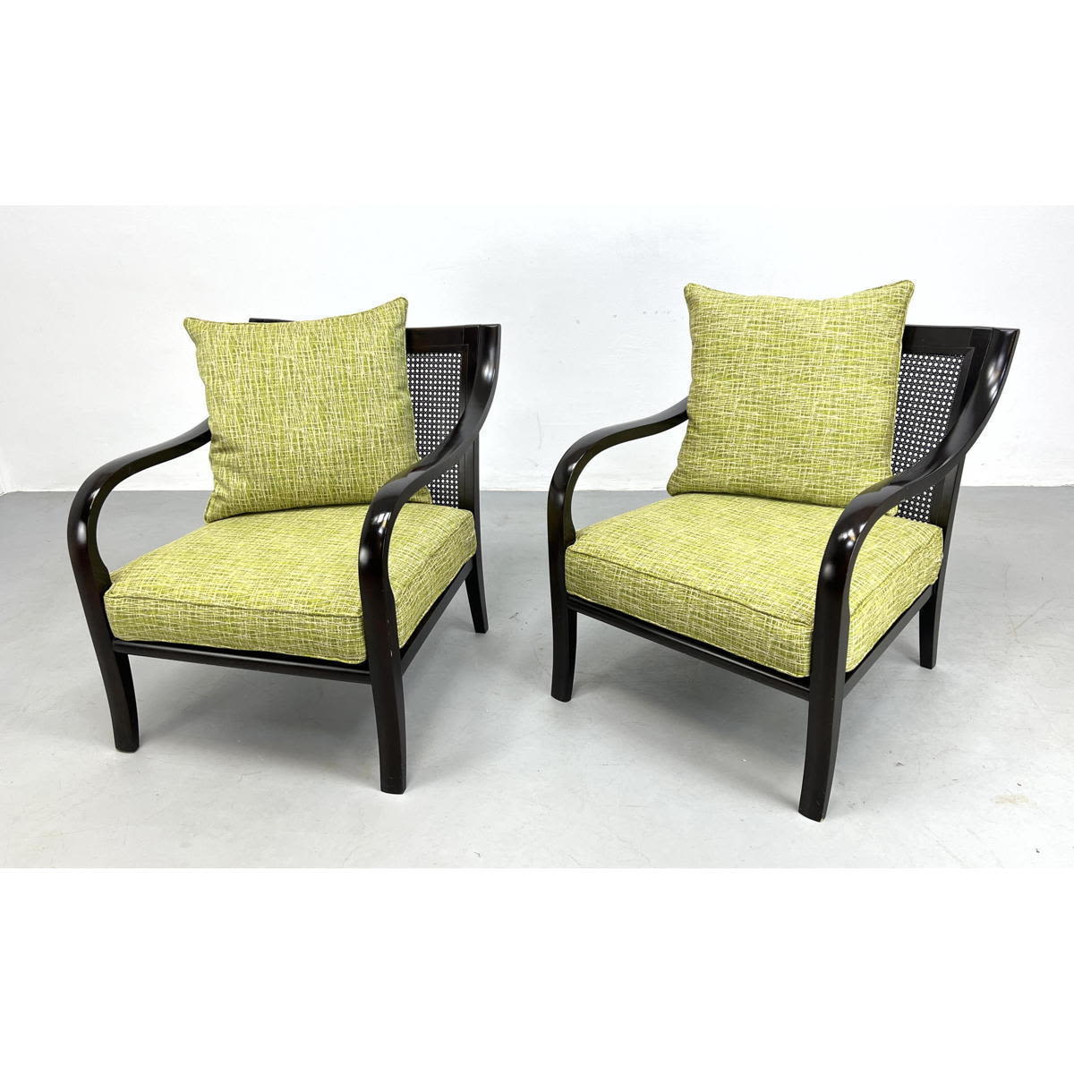 Pair Lounge Chairs with Cane Backs  2baf9c