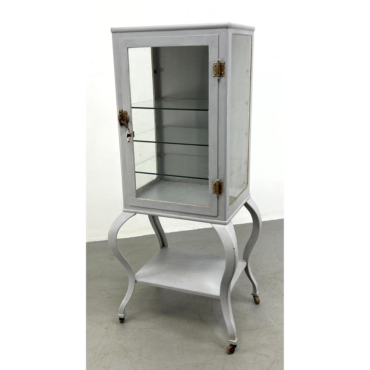 Antique Steel medical cabinet with