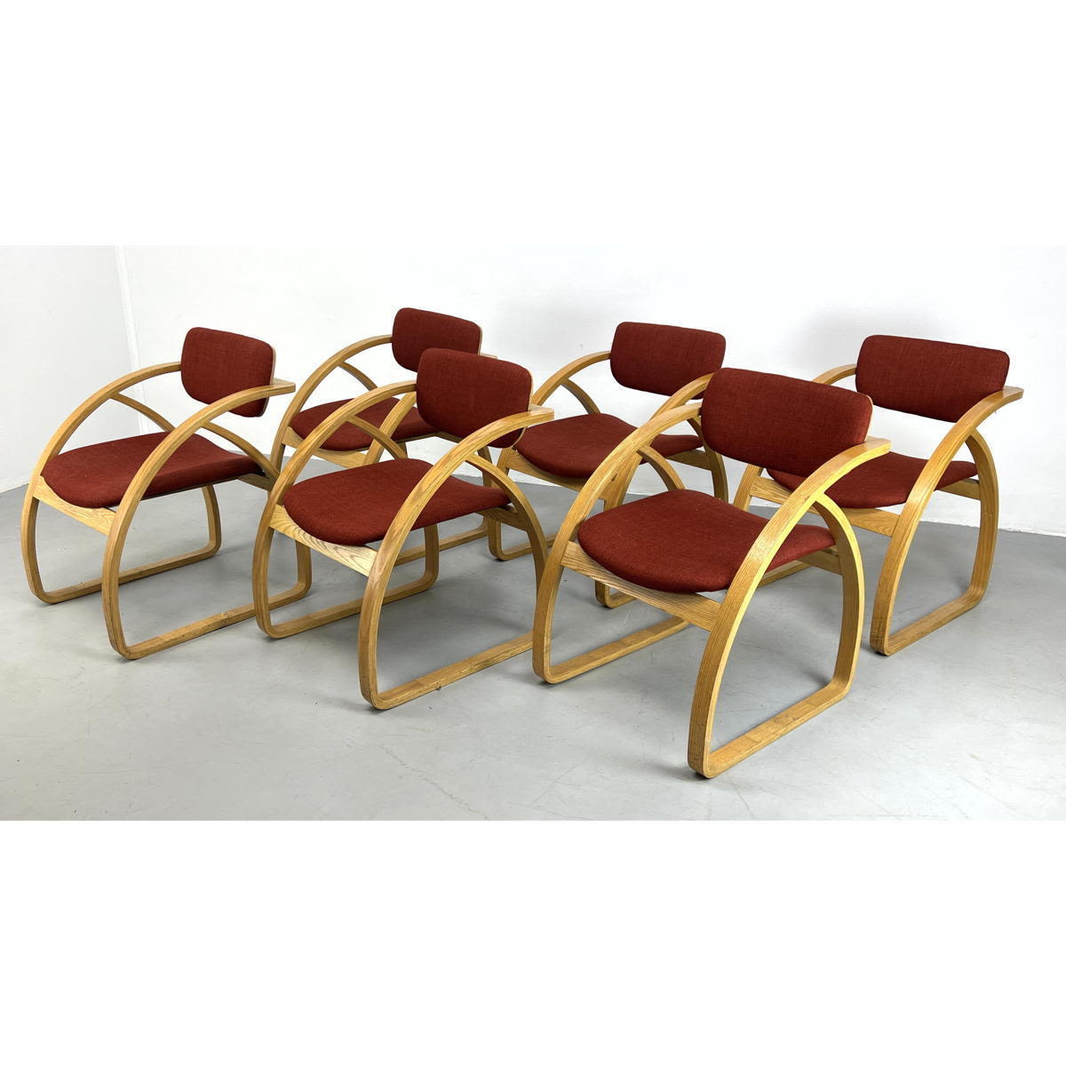 Set 6 Oak Modernist Dining Chairs  2bb00f