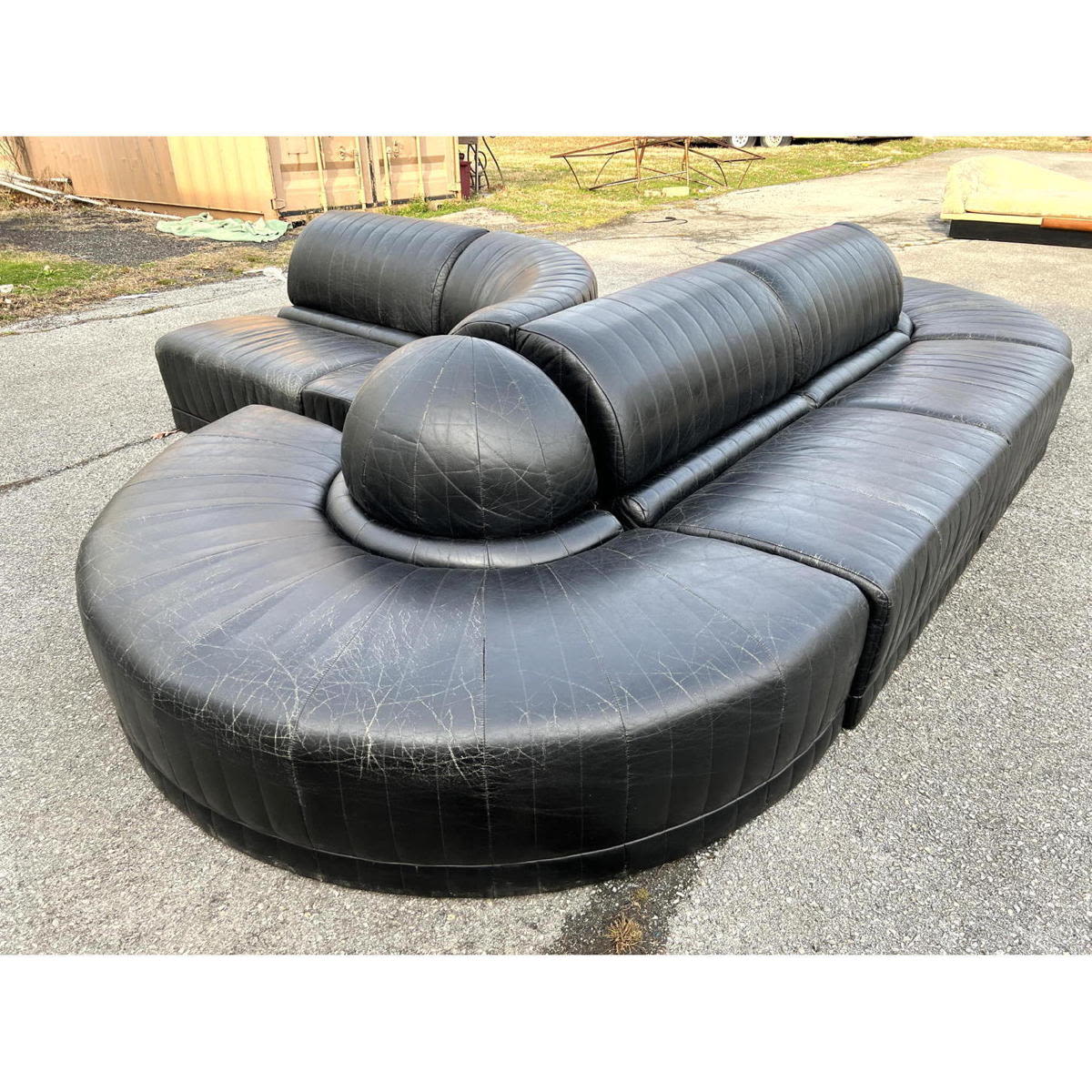 6pc ROCHE BOBOIS Black Leather 2bb06d