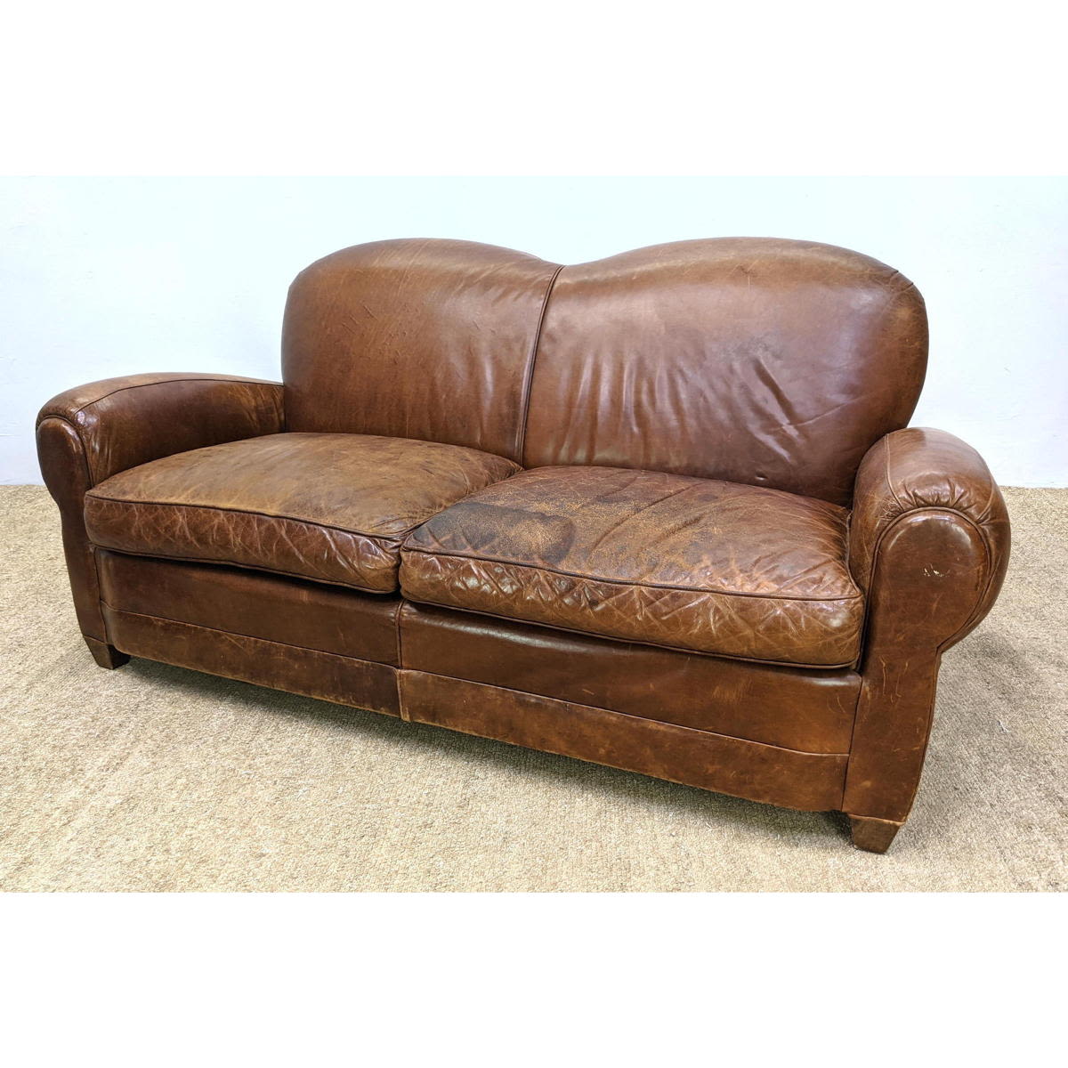 French style Leather Club Sofa 2bb076