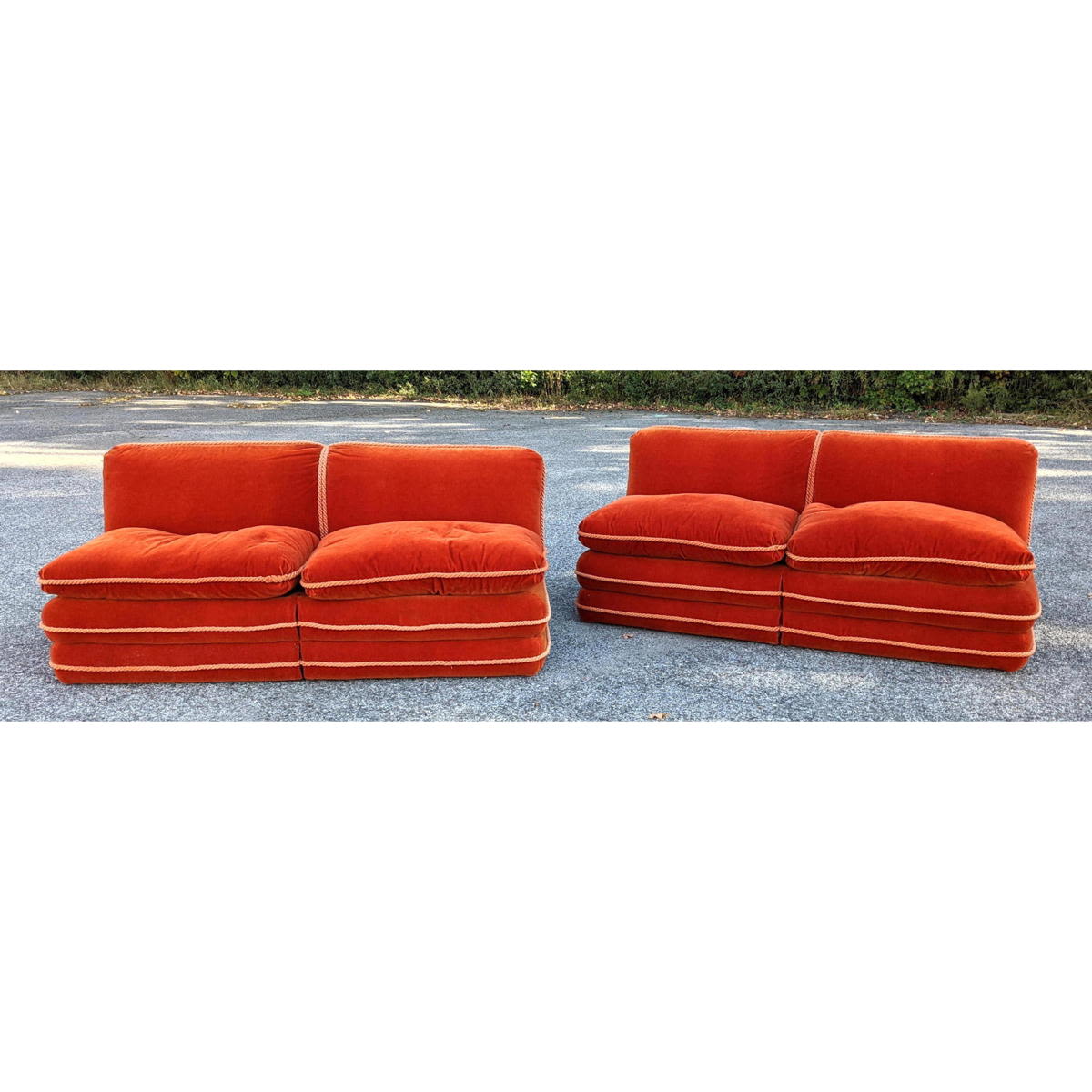 Pr Modernist Velvet Love Seats  2bb077