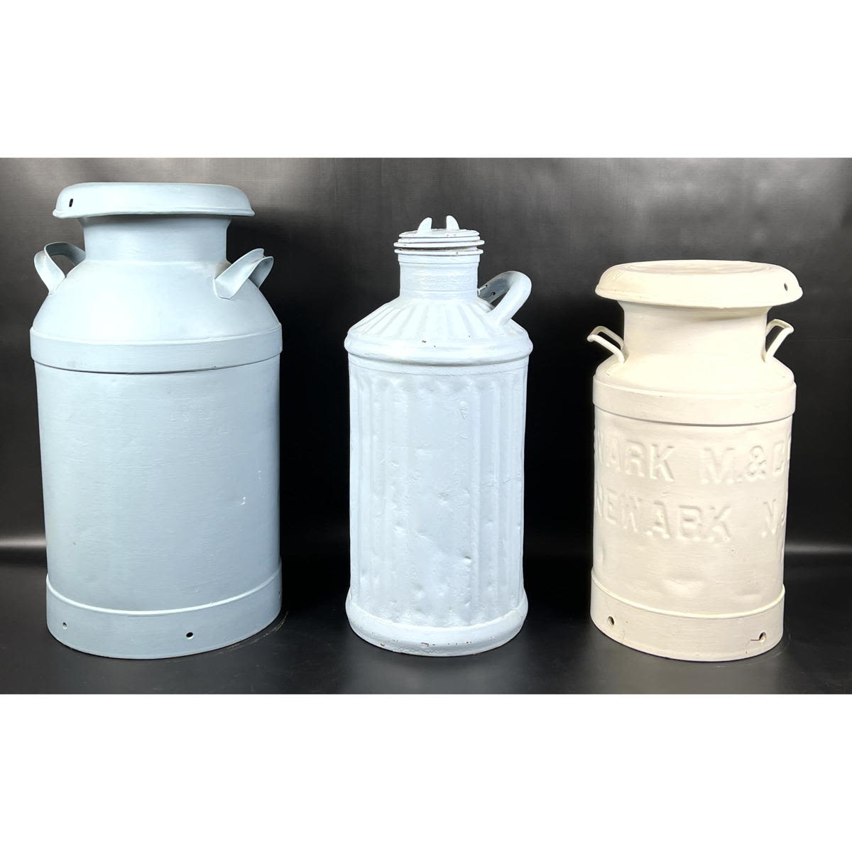 Lot Three Painted Antique Milk 2bb0b1