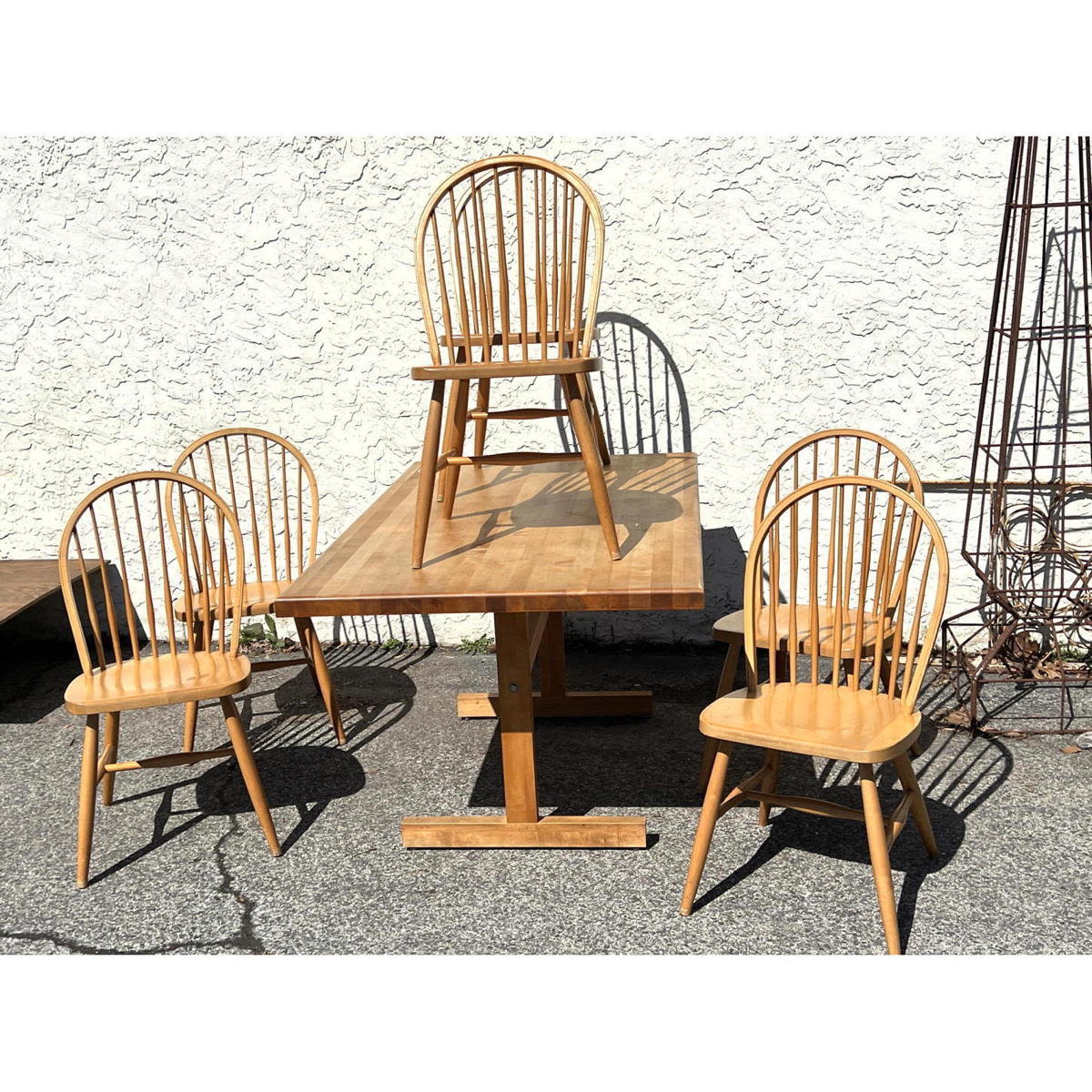 Country Style Dining Set. Trestle