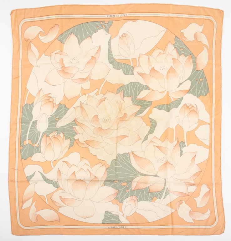 HERMES FLEURS DE LOTUS SILK TWILL 2bb1e2