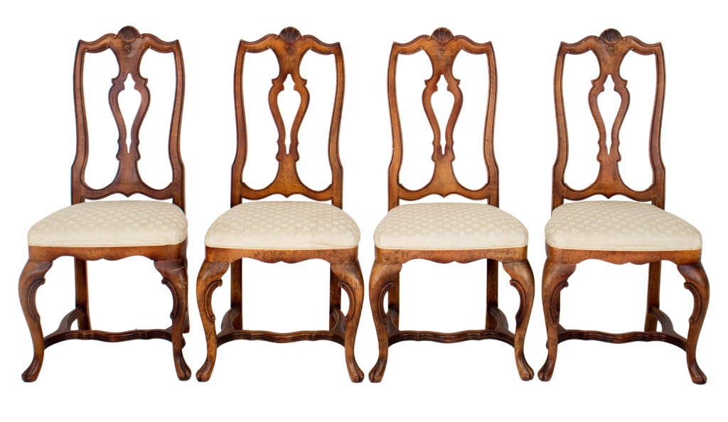 QUEEN ANNE STYLE WALNUT SIDE CHAIR,