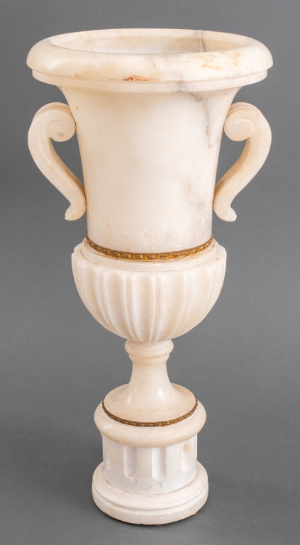 ALABASTER CAMPAGNA-FORM VASE LAMP,