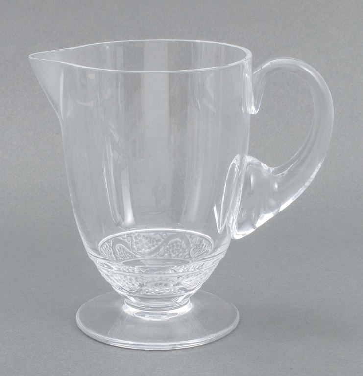 LALIQUE CRYSTAL PITCHER "SAINT