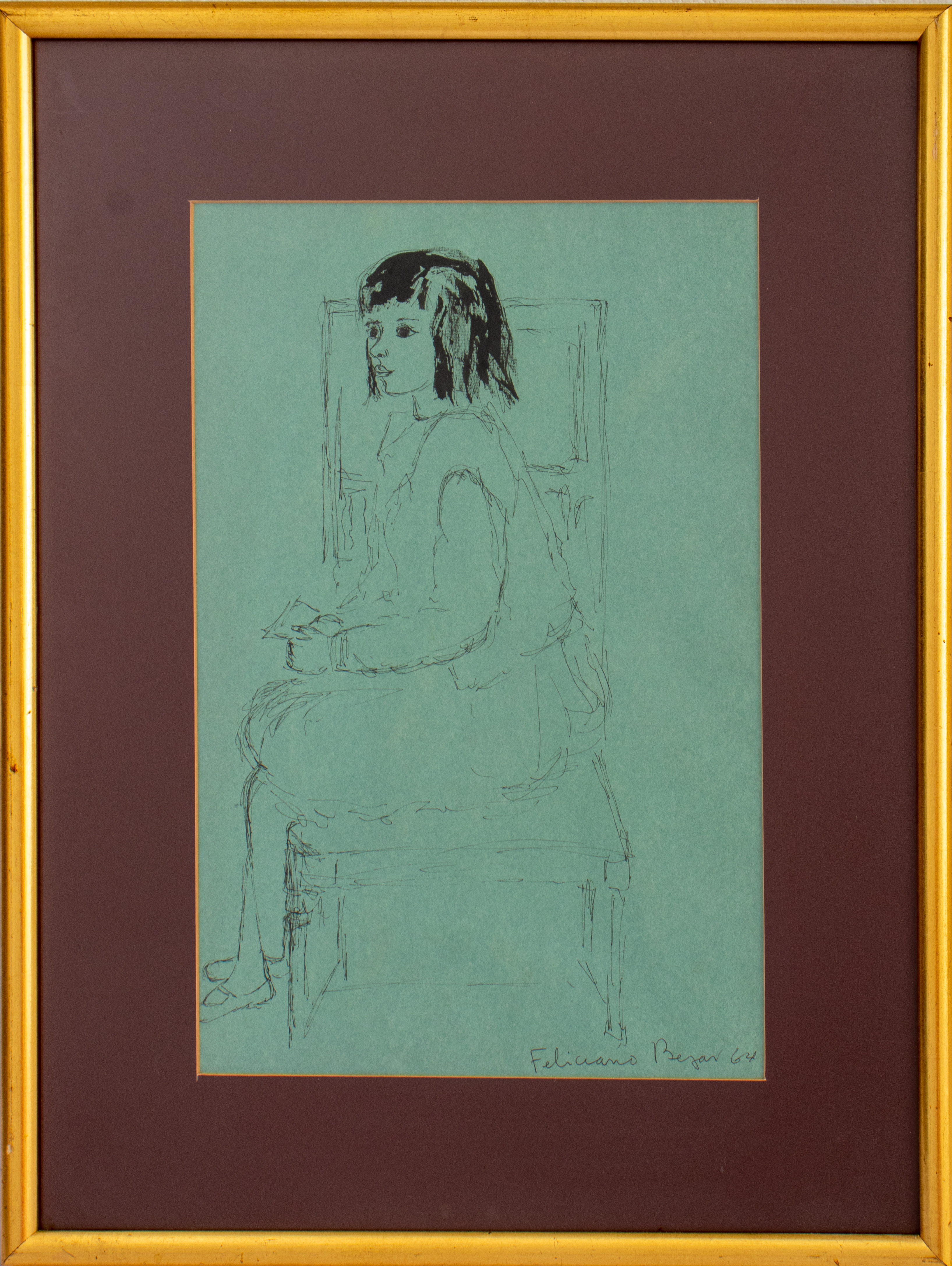 FELICIANO BEJAR GIRL SEATED ON