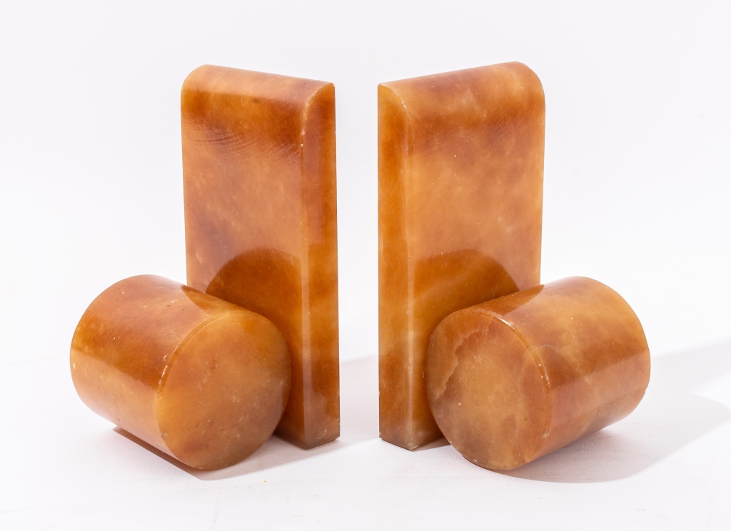 ART DECO CALCITE BOOK END, 2 Pair