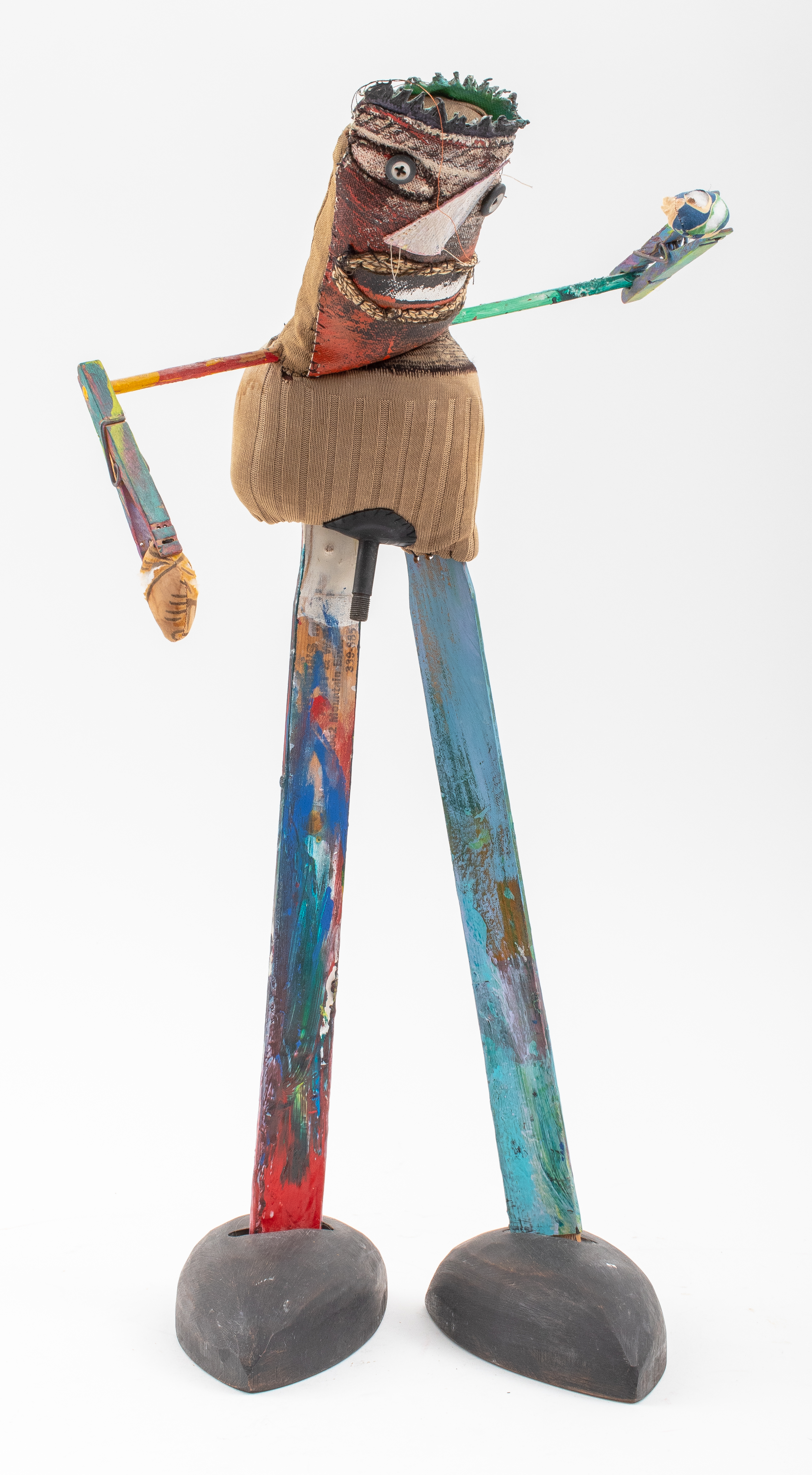 DEBORAH BARRETT MAN MIXED MEDIA SCULPTURE,