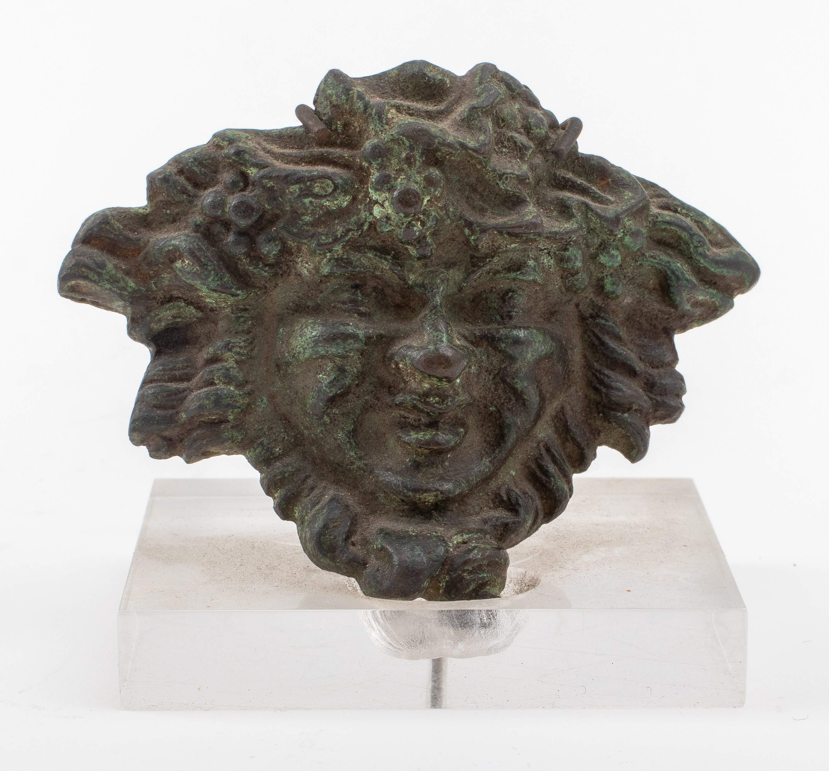 PATINATED BRONZE MASQUE OF BACCHUS 2be0e3
