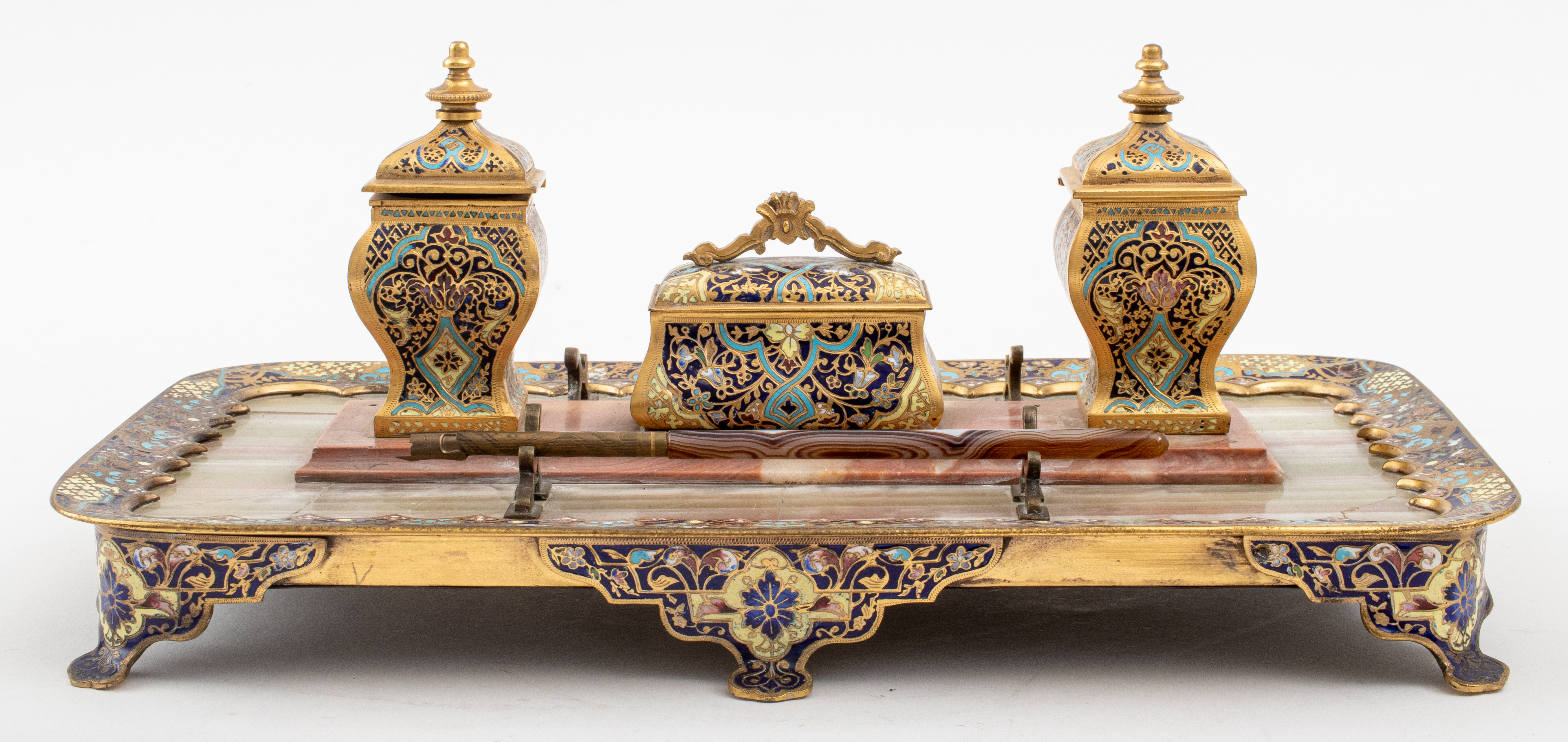 FRENCH CHAMPLEVE ENAMEL AND BANDED