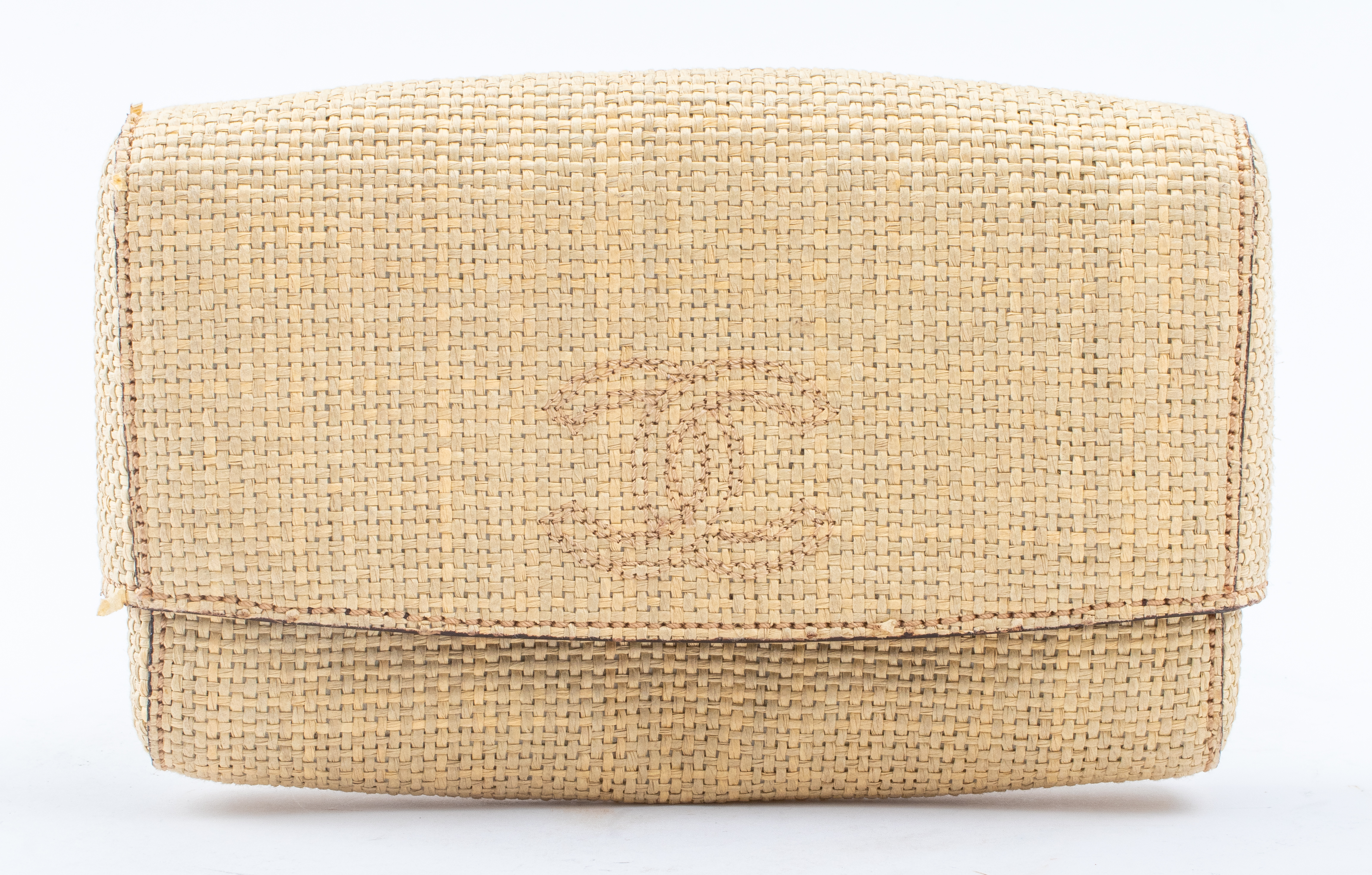 CHANEL WOVEN CANE BROWN LEATHER 2be28f