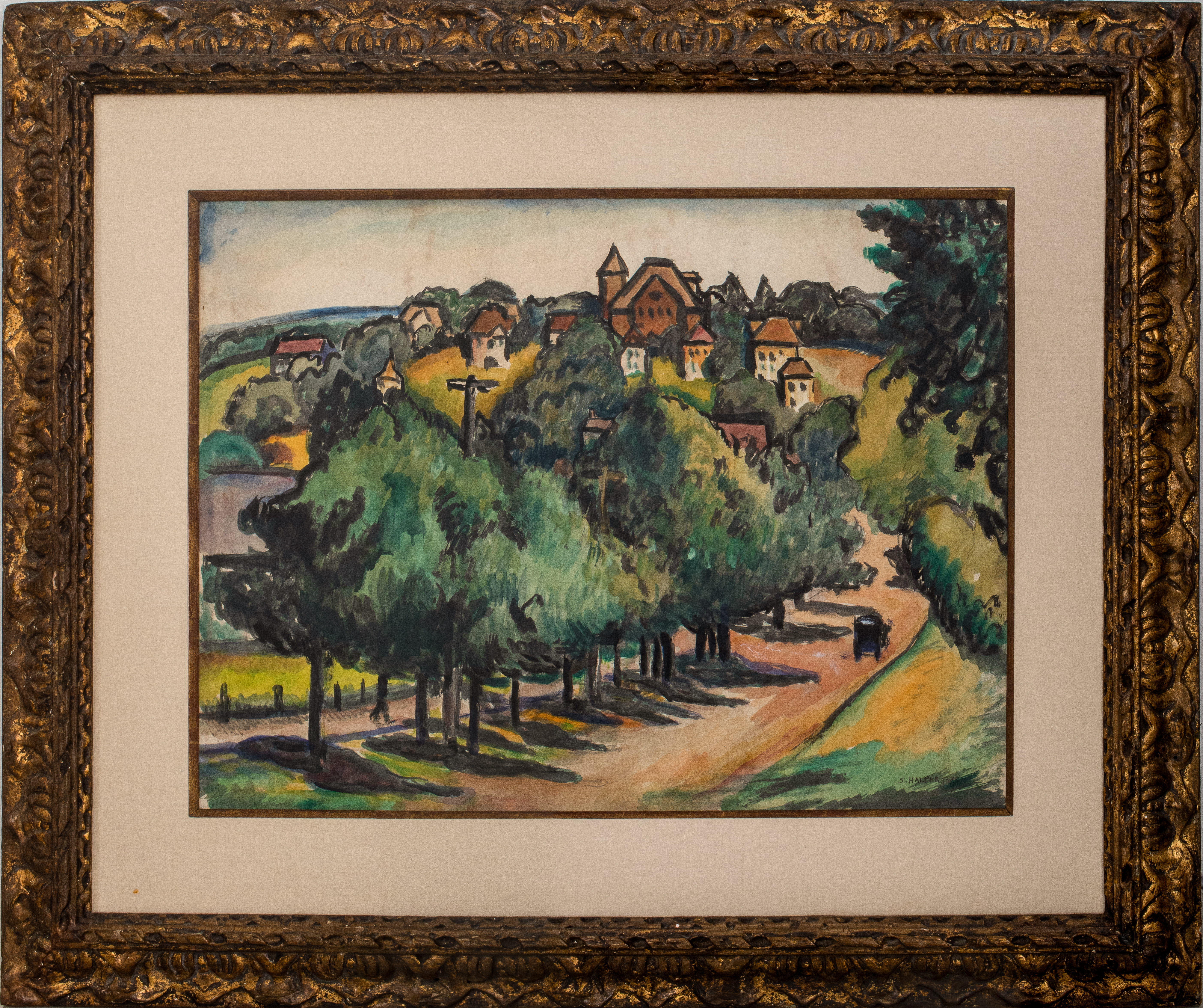 SAMUEL HALPERT "THE CHATEAU" WATERCOLOR