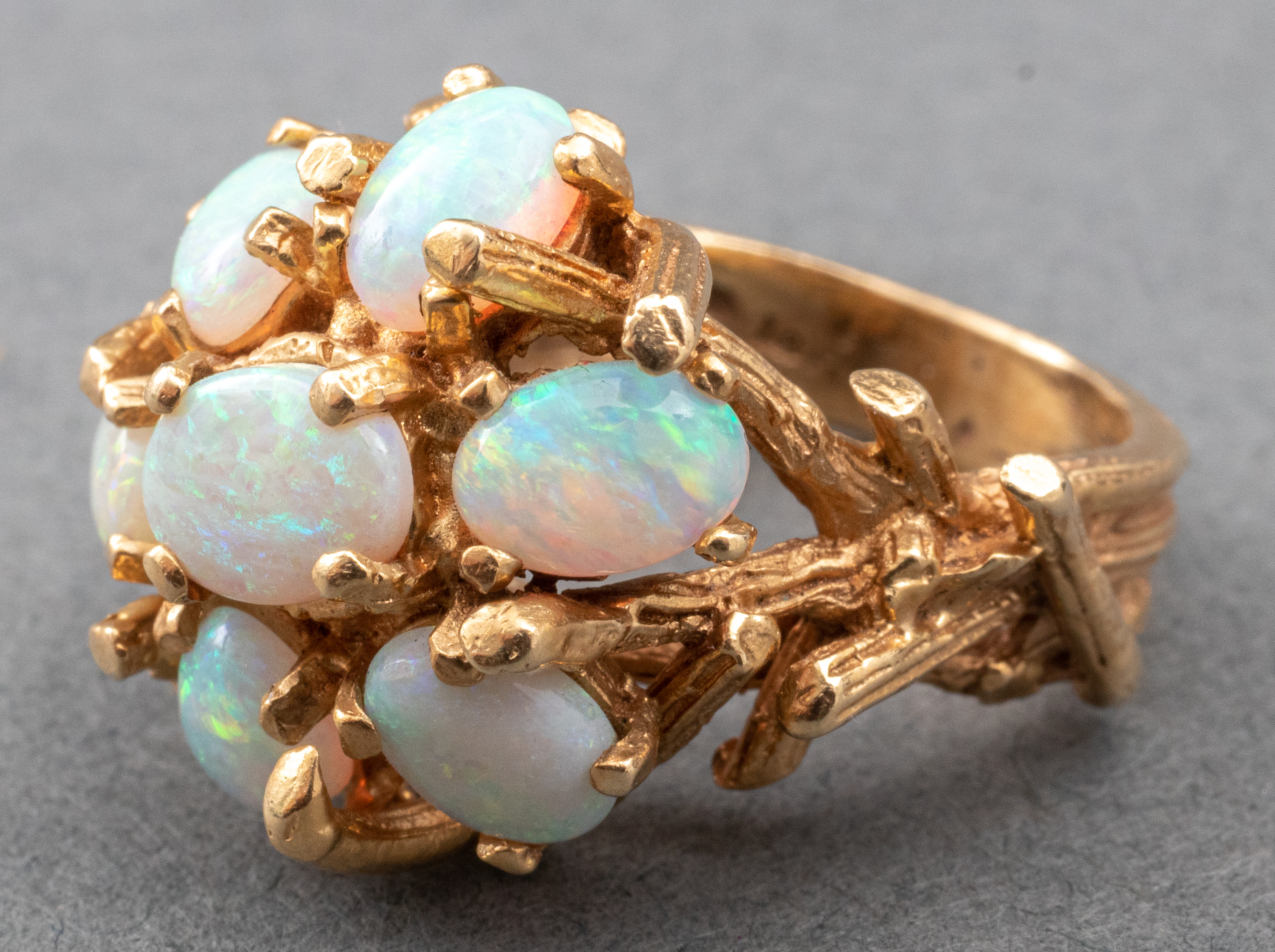 1970 S 14K GOLD OPAL DOME COCKTAIL 2be5bc