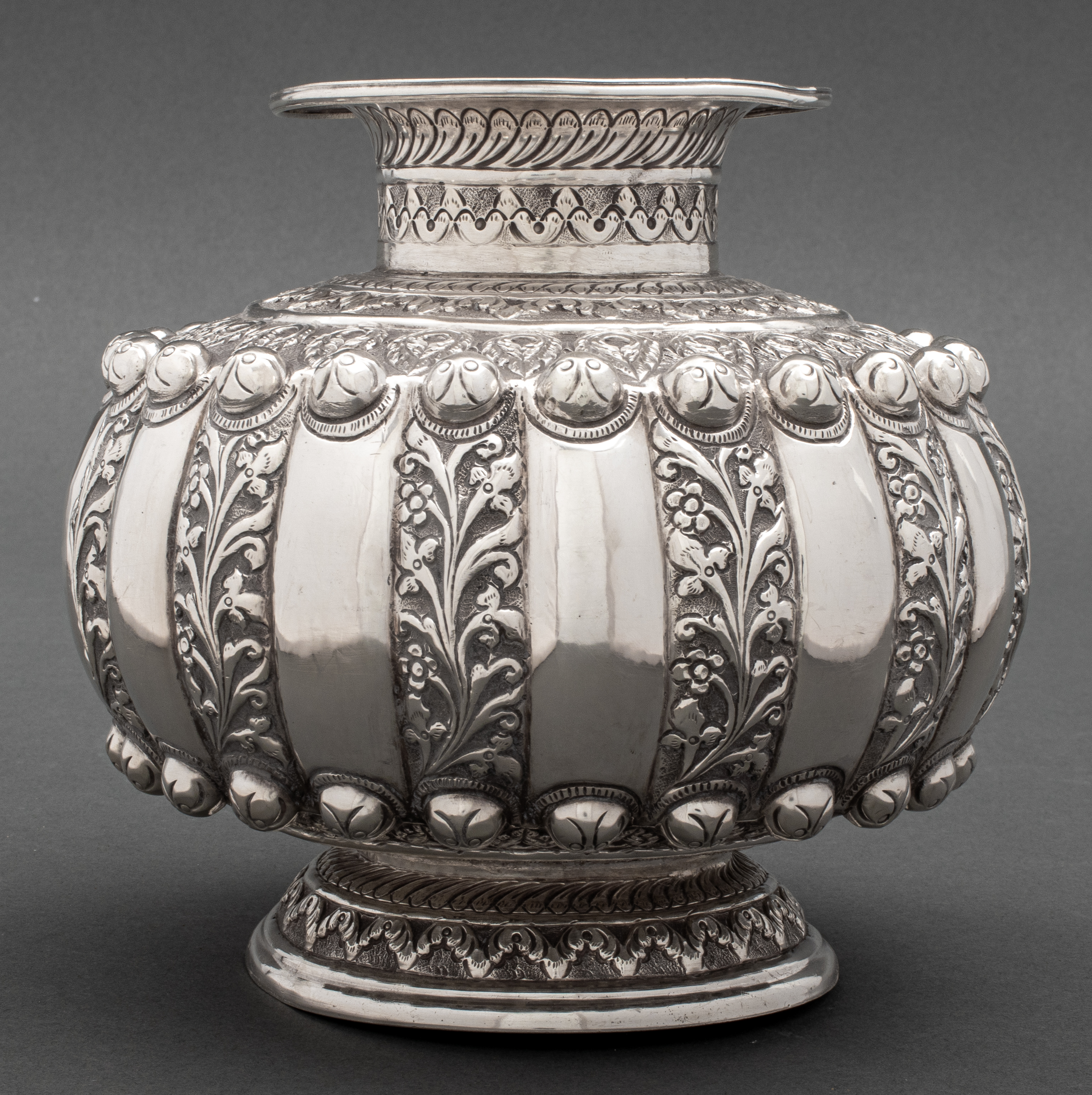 PERSIAN STERLING VASE WITH FOLIATE