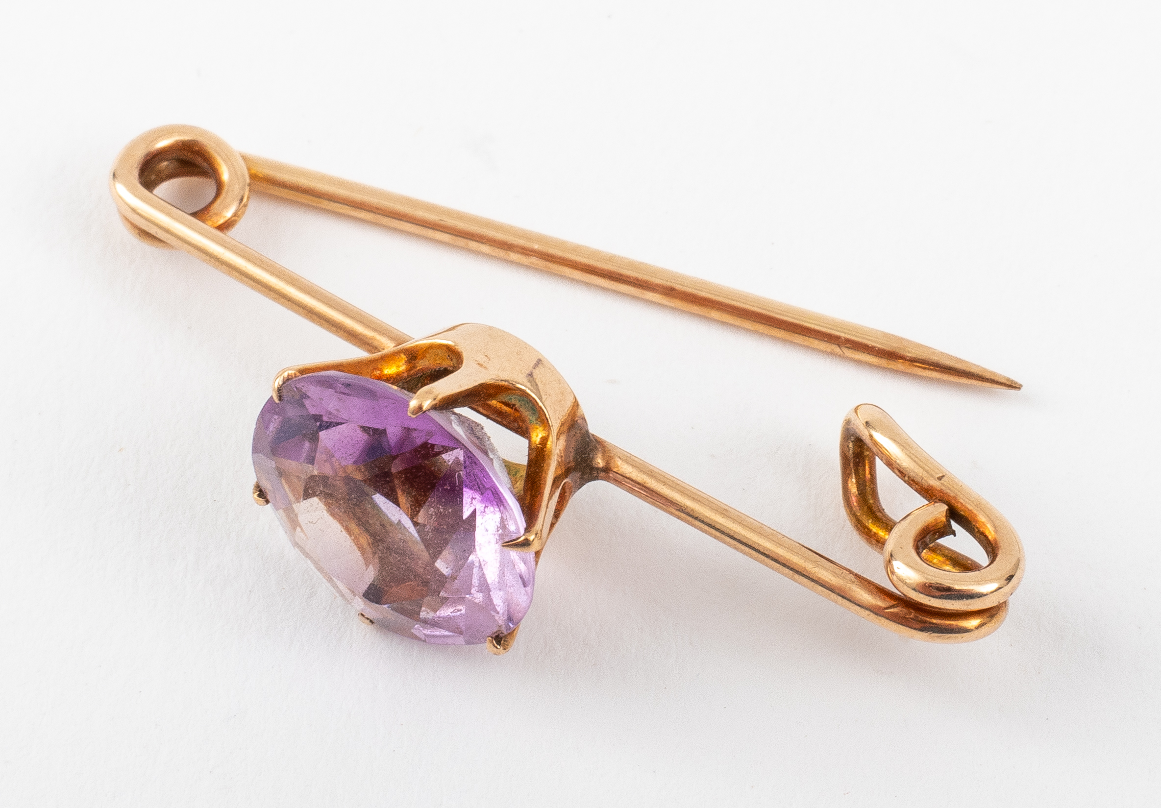 ANTIQUE 14K ROSE GOLD AMETHYST 2be613