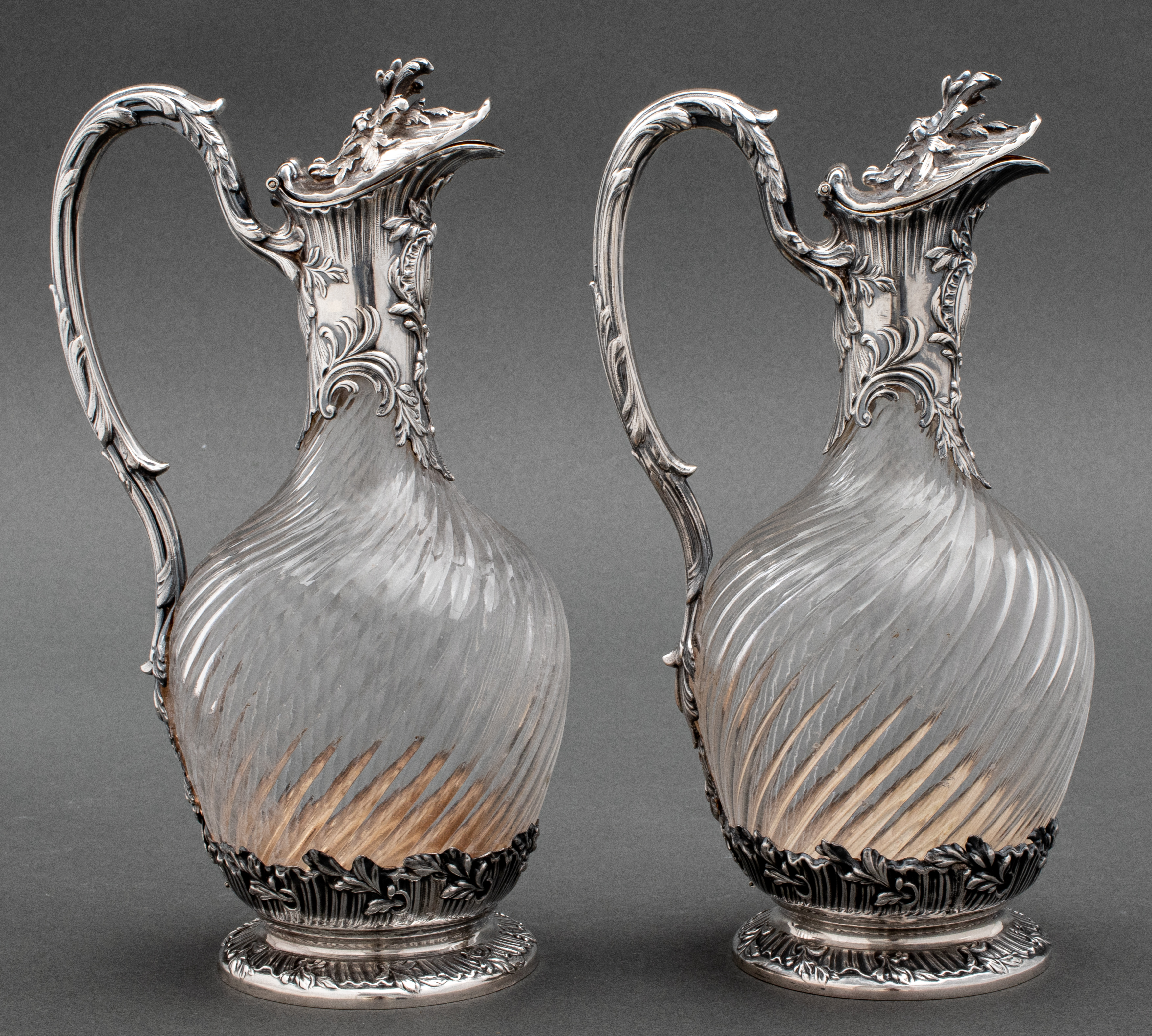 PAIR FRENCH 950 SILVER GLASS 2be617