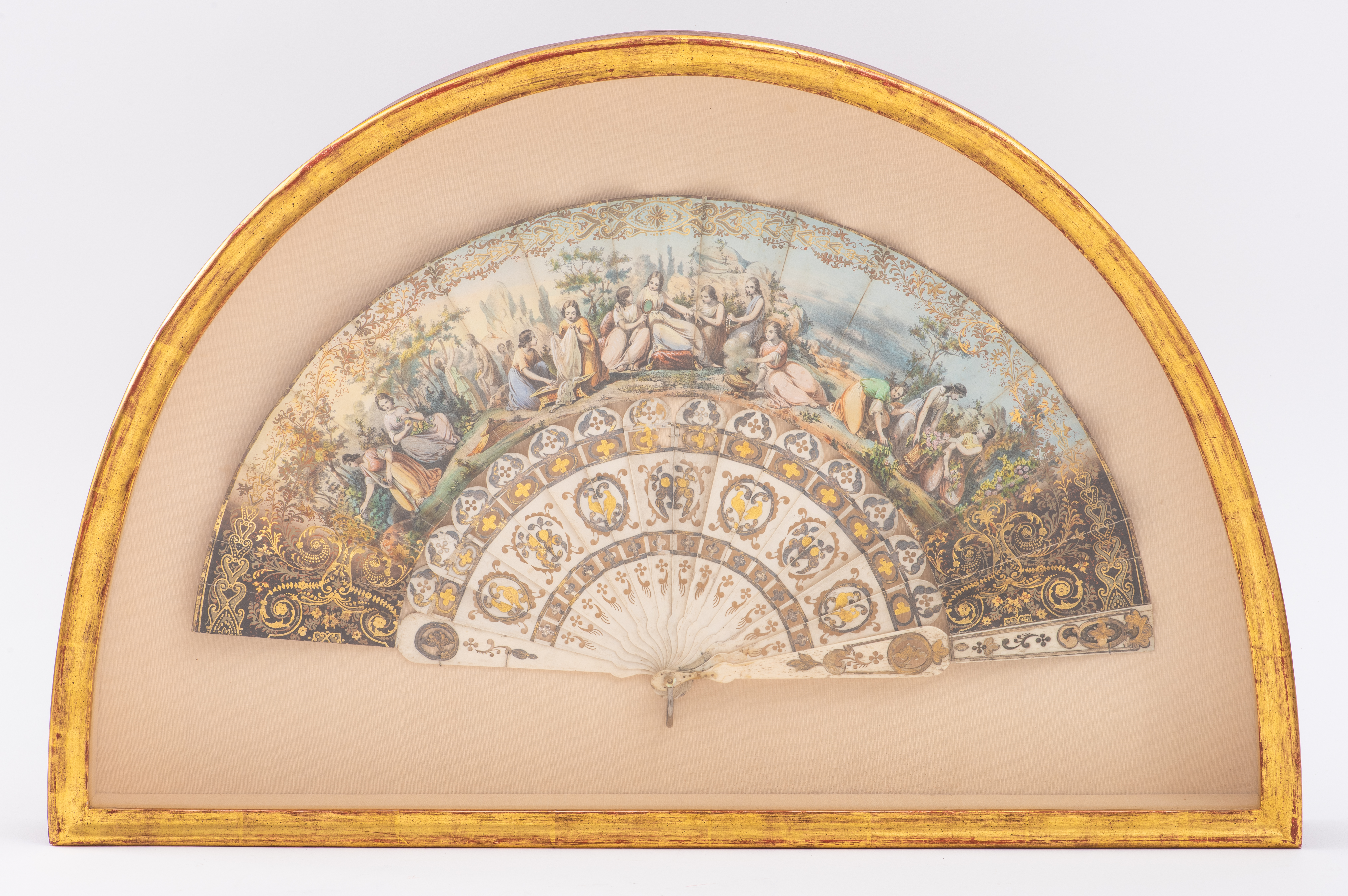 FRENCH POLYCHROME AND GILT-DECORATED