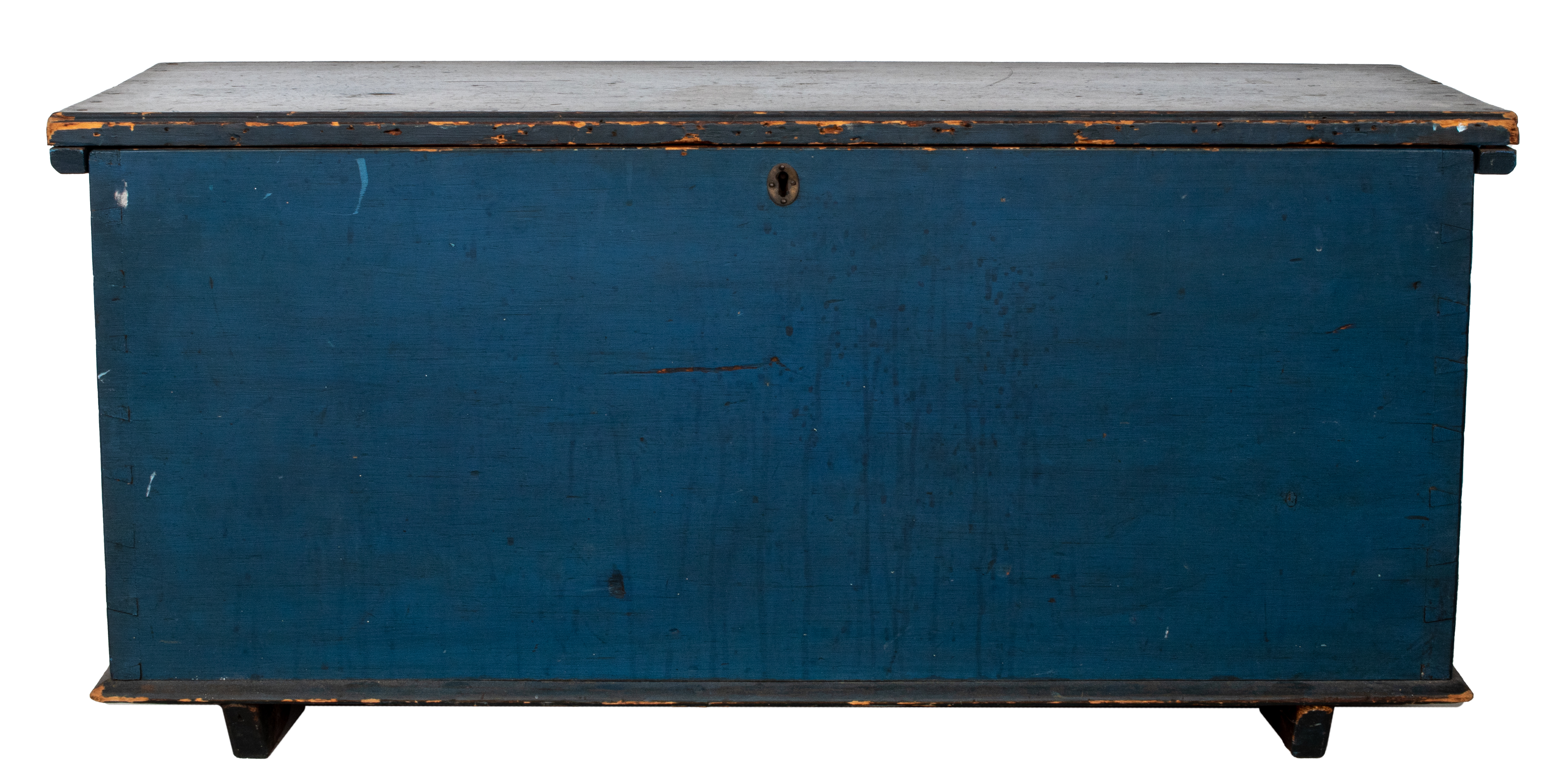 AMERICAN BLUE PAINTED BLANKET CHEST  2be636