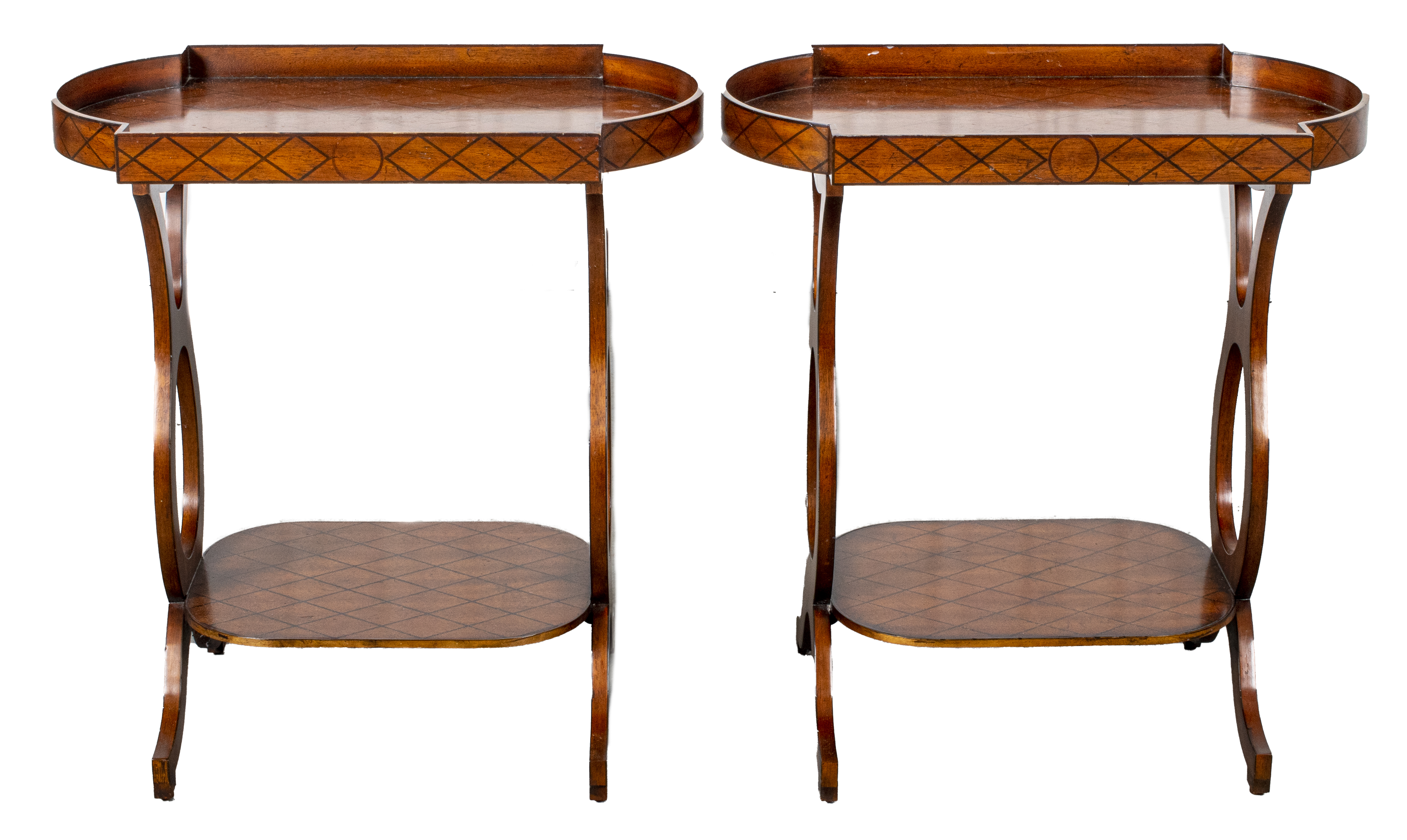 MAITLAND SMITH MARQUETRY SIDE TABLES,