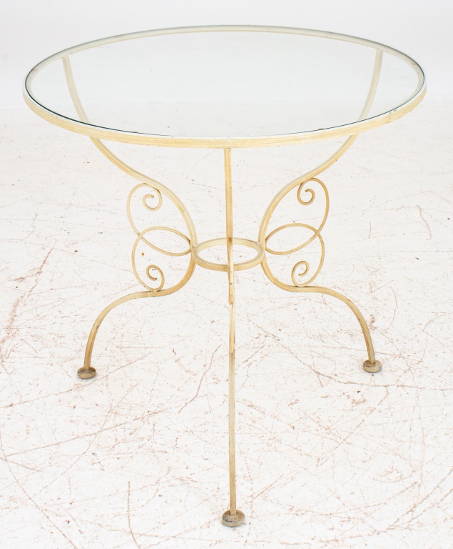 PAINTED WROUGHT IRON SIDE TABLE