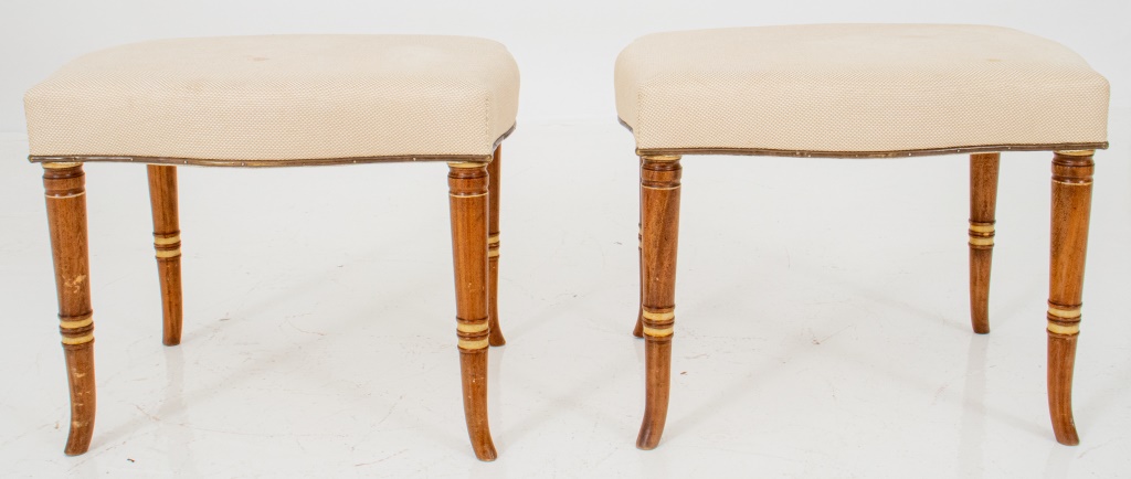 LATE REGENCY STYLE STOOLS PAIR 2bcbfb