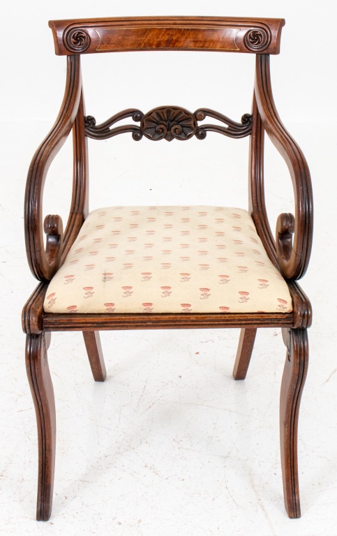 ENGLISH REGENCY MAHOGANY SIDE CHAIR,